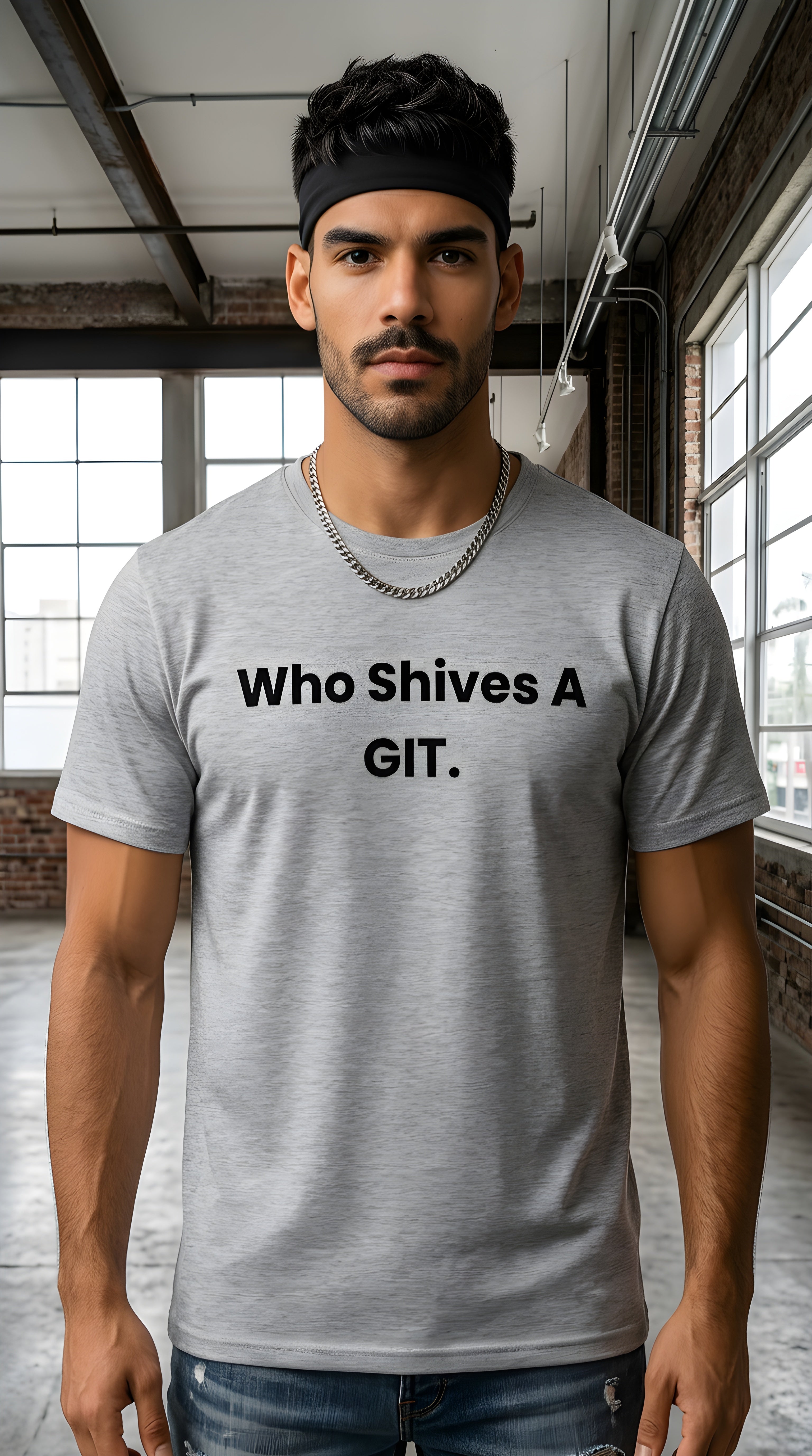 Mens Who Shives A Git  organic mid-light Tee