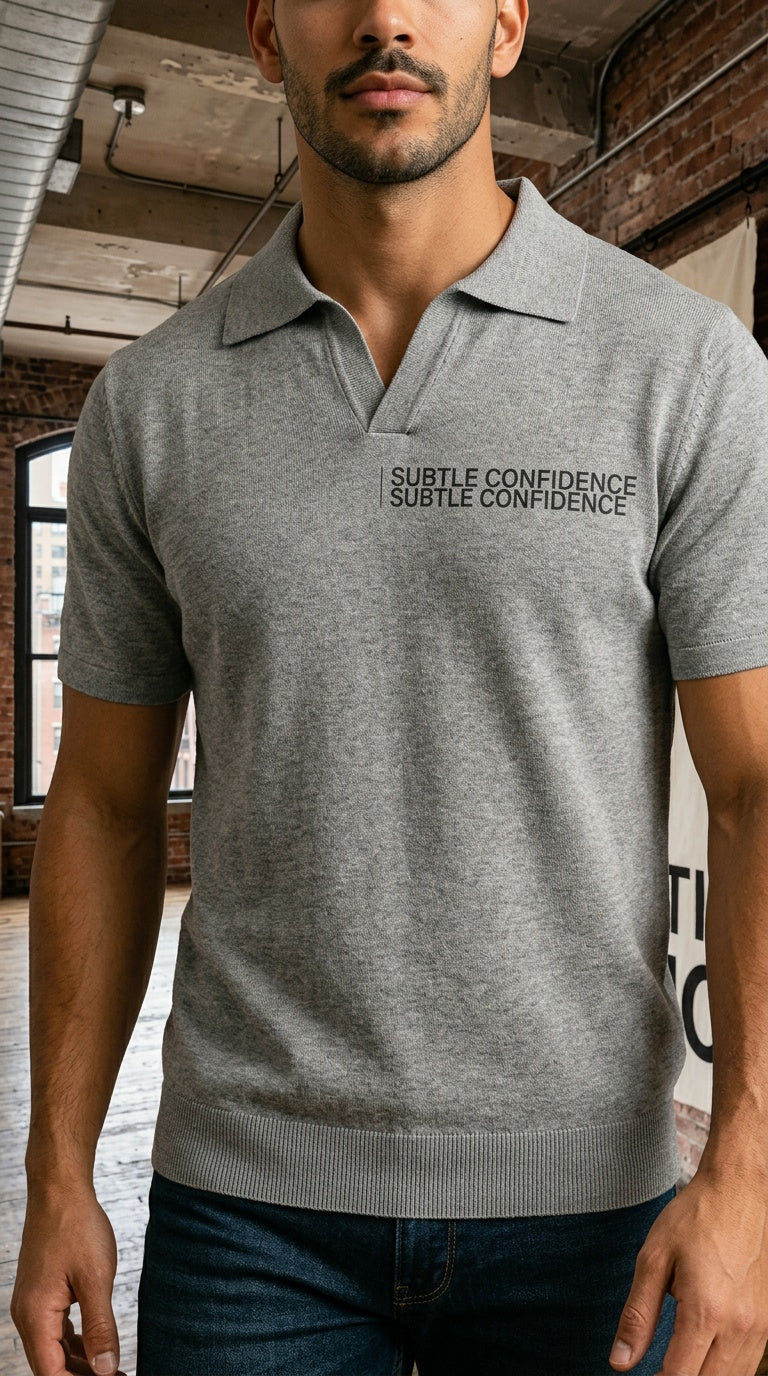 MENS ' SUBTLE CONFIDENCE' Heavyweight Oversized Polo Shirt