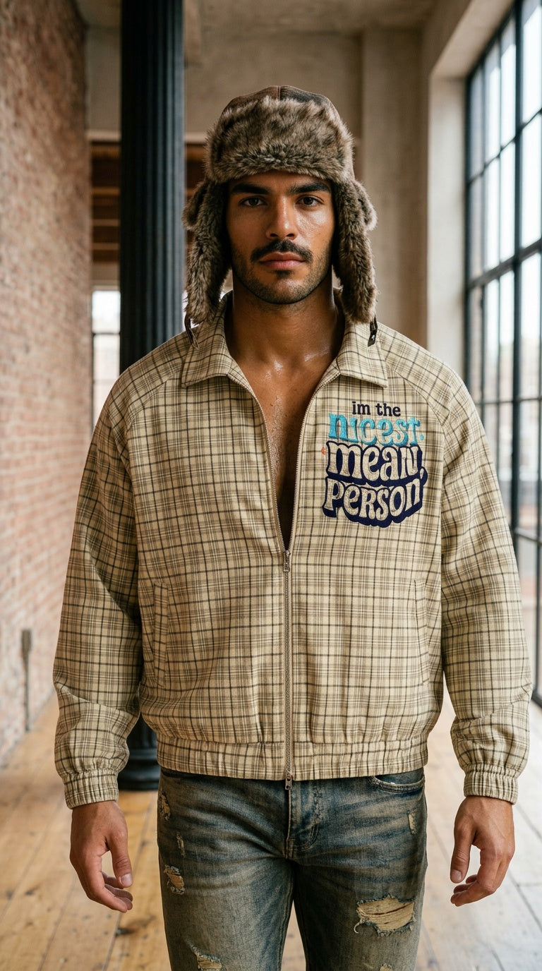 Unisex Plaid Full-Zip Track Jacket