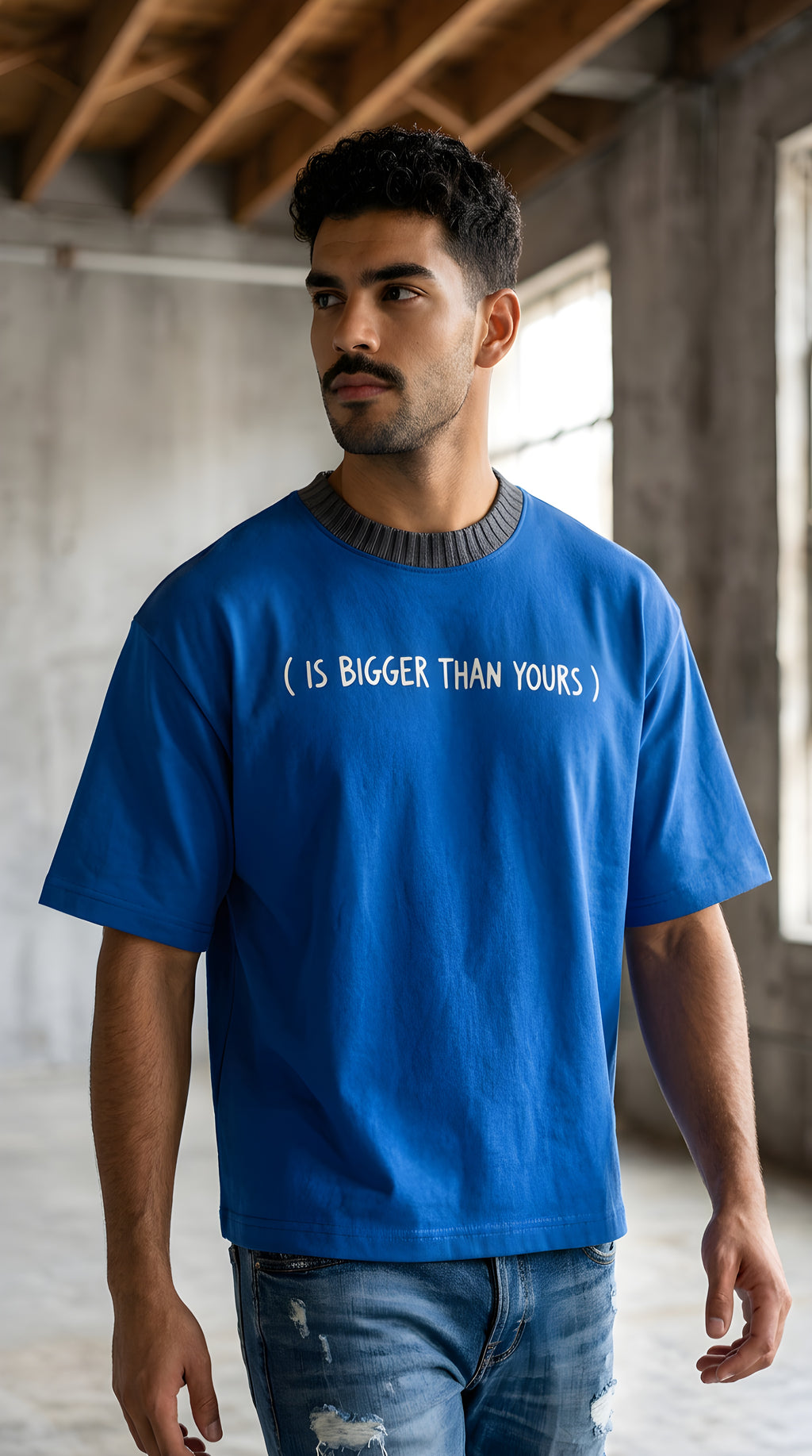 Mens ' MY SPIRITUAL EGO' DUEL HUE Heavyweight Boxy Tee