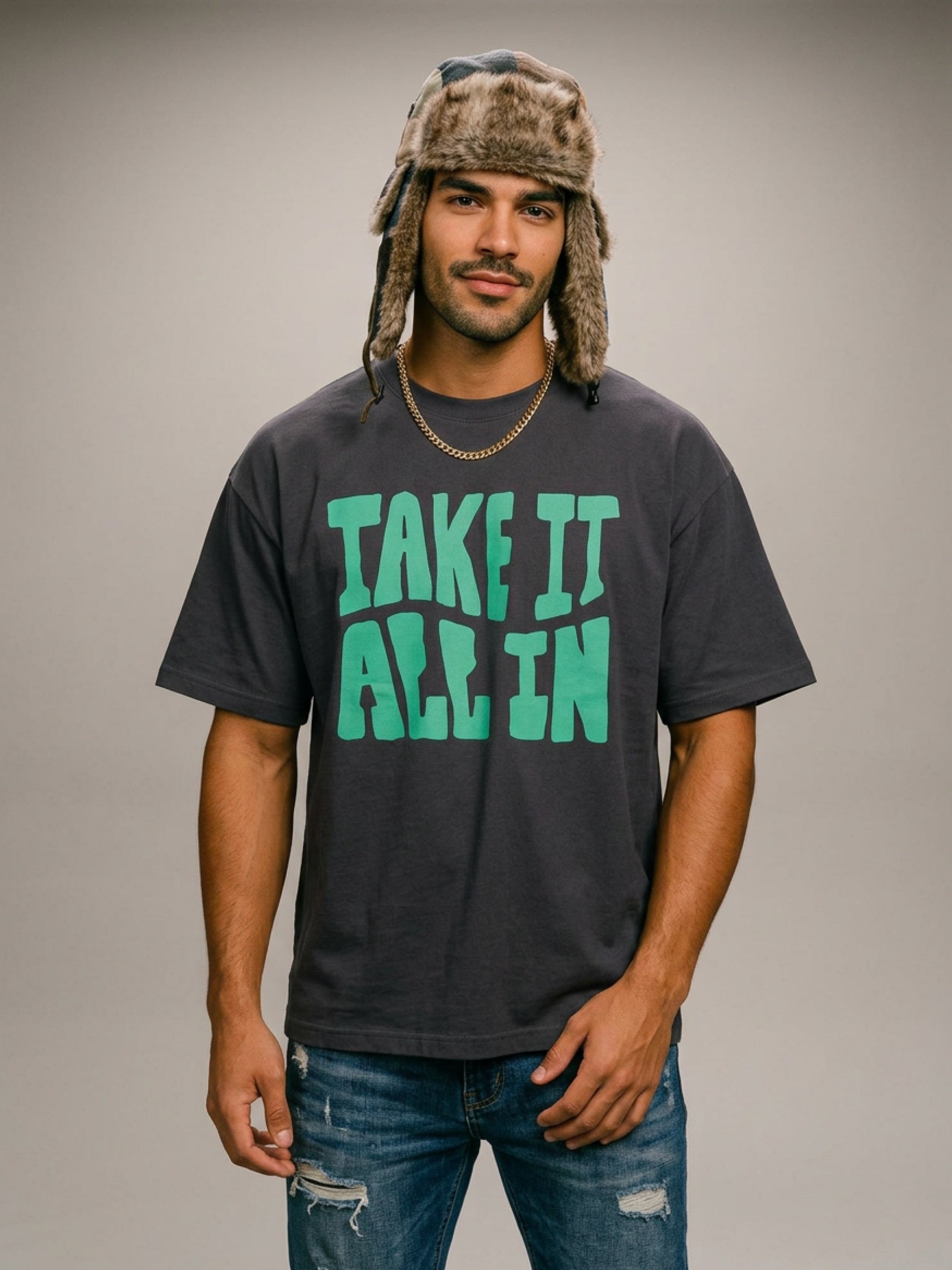 MENS 'Take It All'  In Boxy Tee