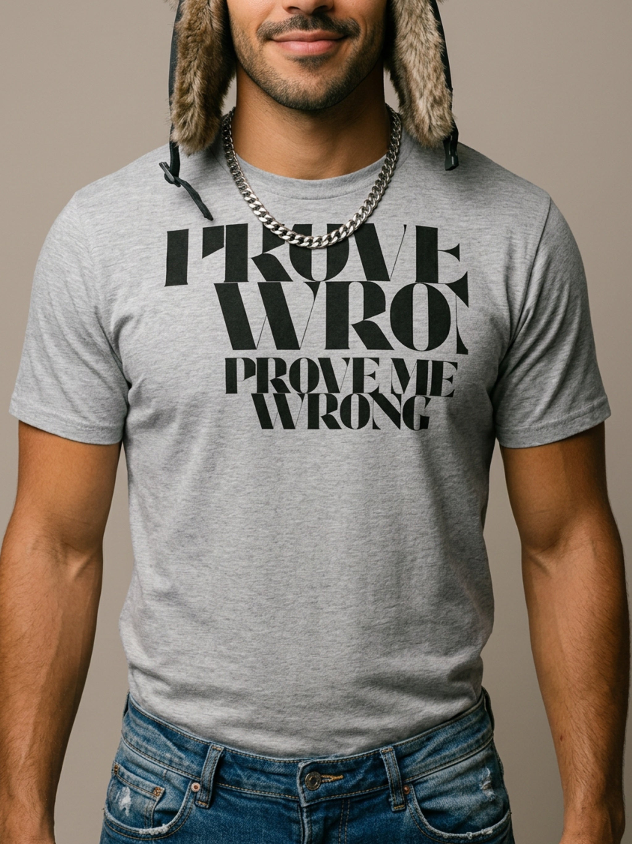 MENS 'PROVE ME WRONG' organic mid-light TEE