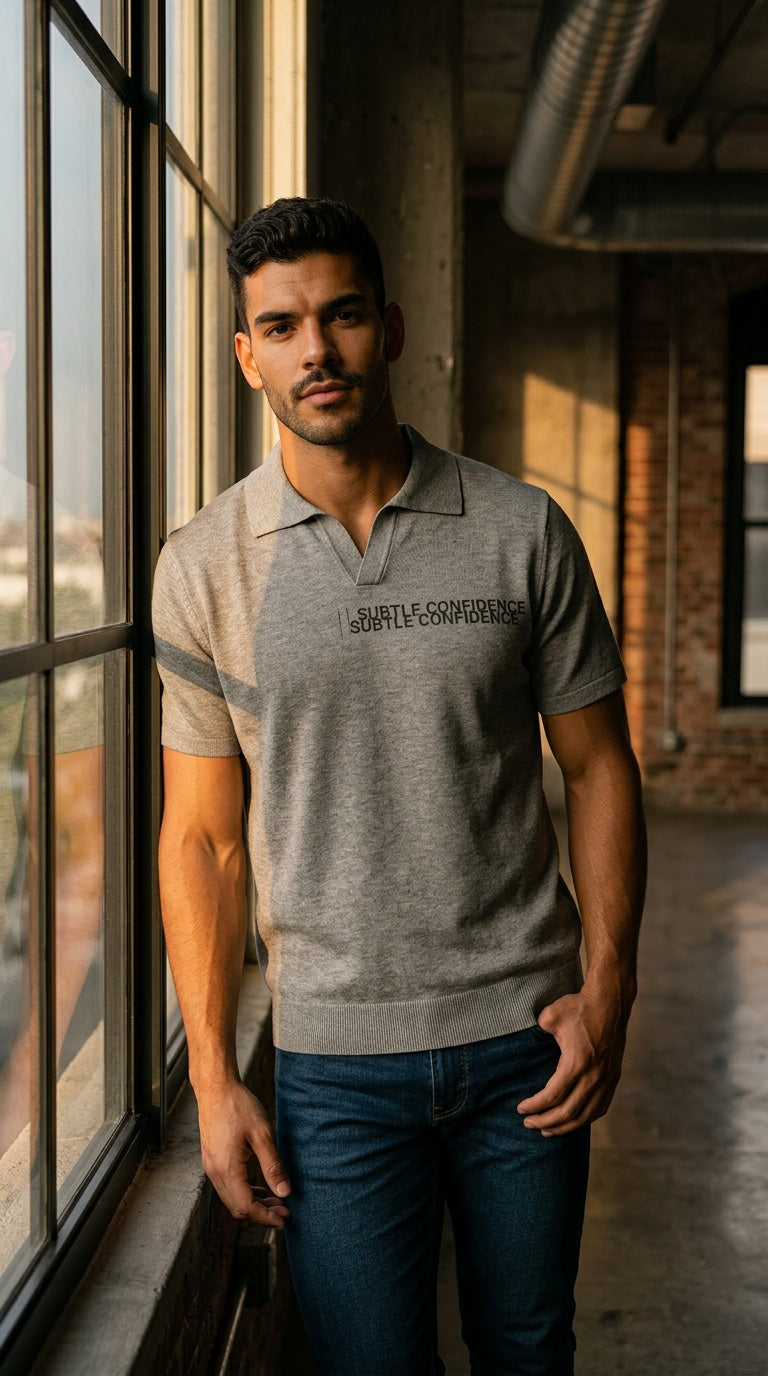 MENS ' SUBTLE CONFIDENCE' Heavyweight Oversized Polo Shirt