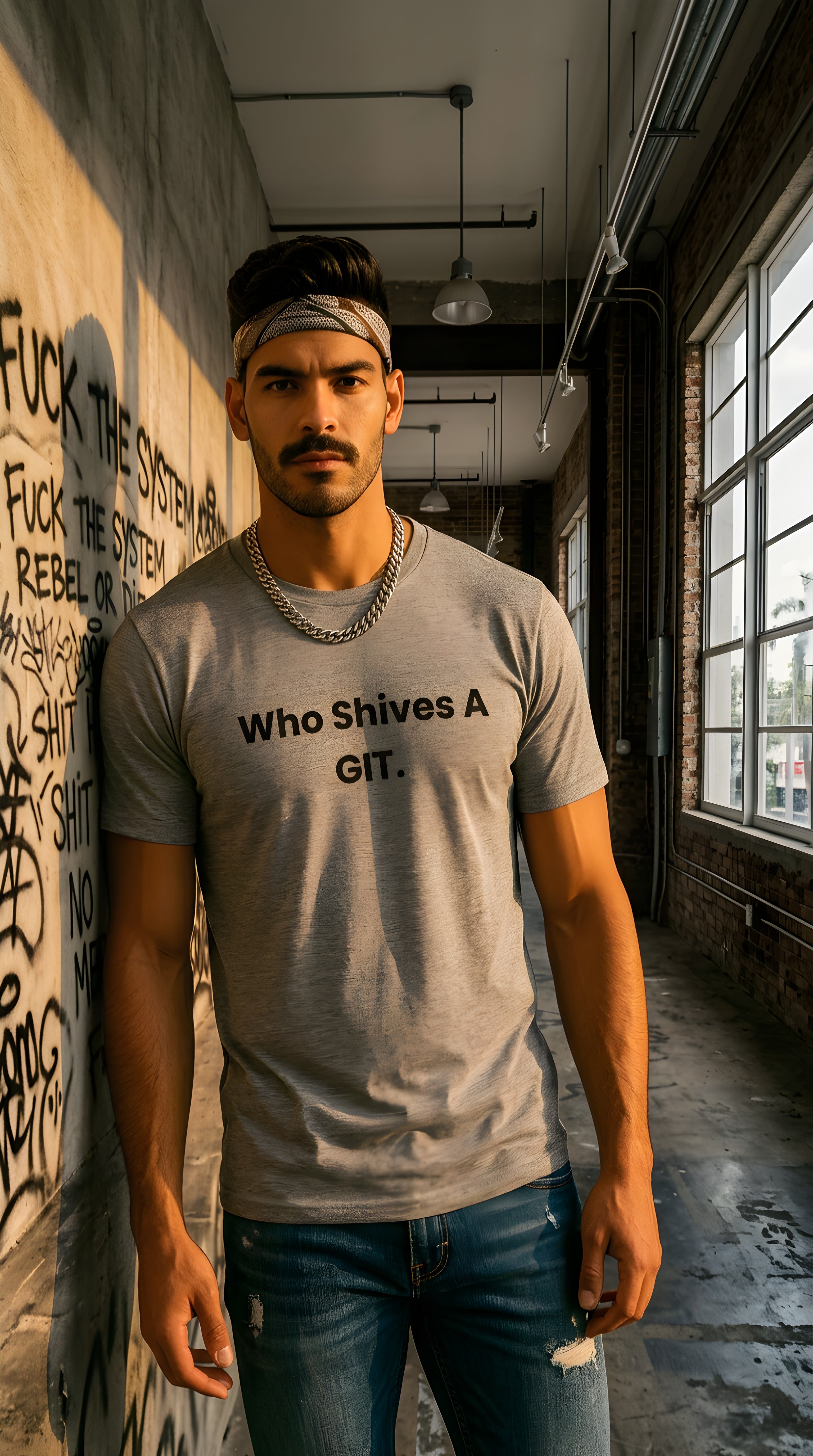 Mens Who Shives A Git  organic mid-light Tee