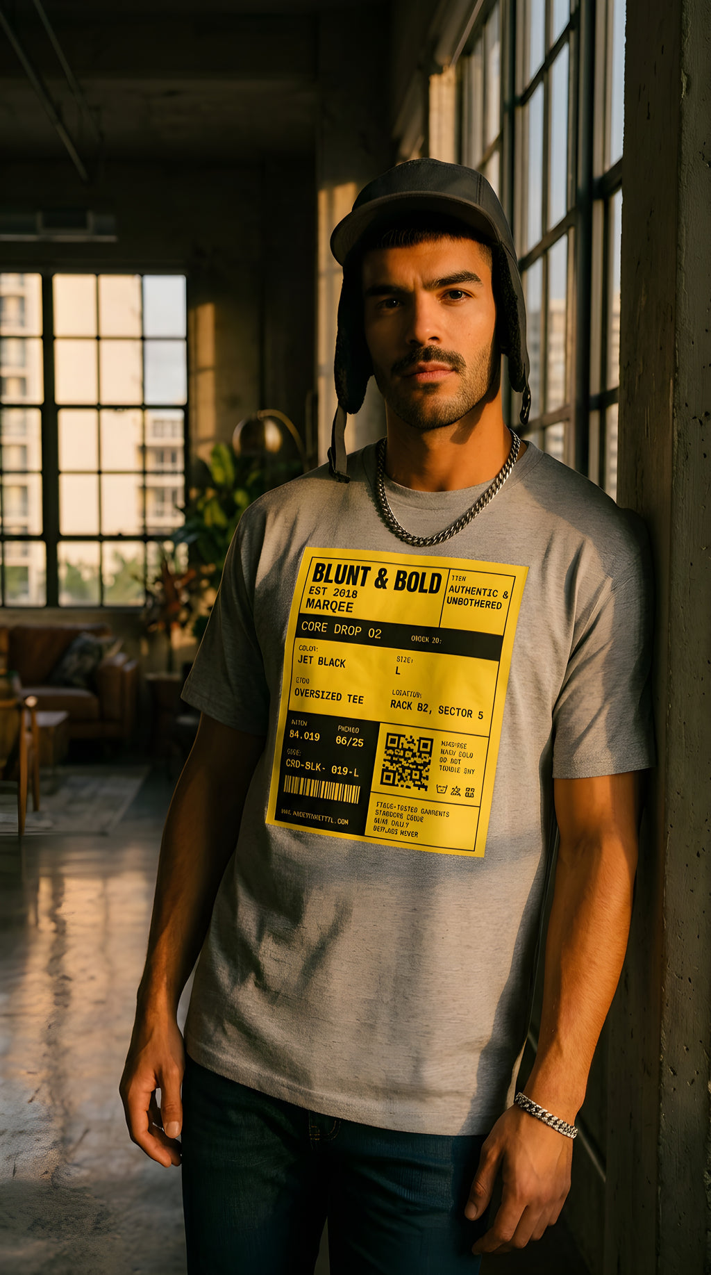 MENS ' BLUNT BOLD MARQ ' organic mid-light Tee