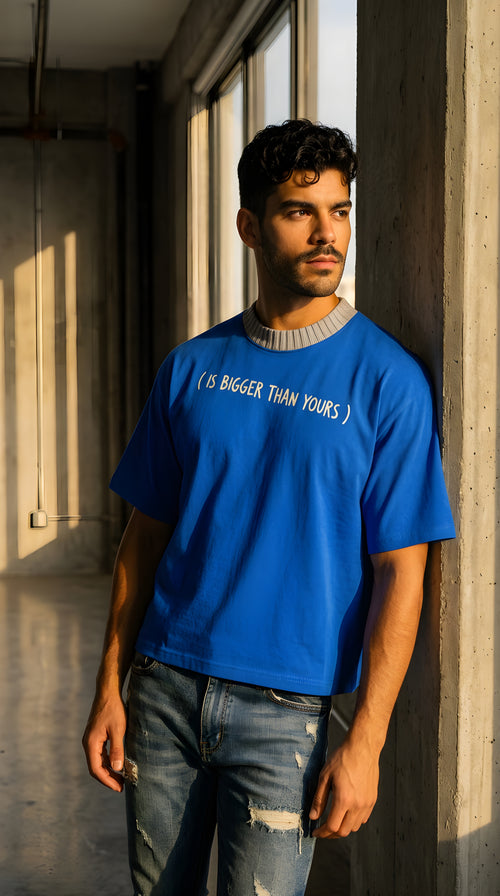 Mens ' MY SPIRITUAL EGO' DUEL HUE Heavyweight Boxy Tee