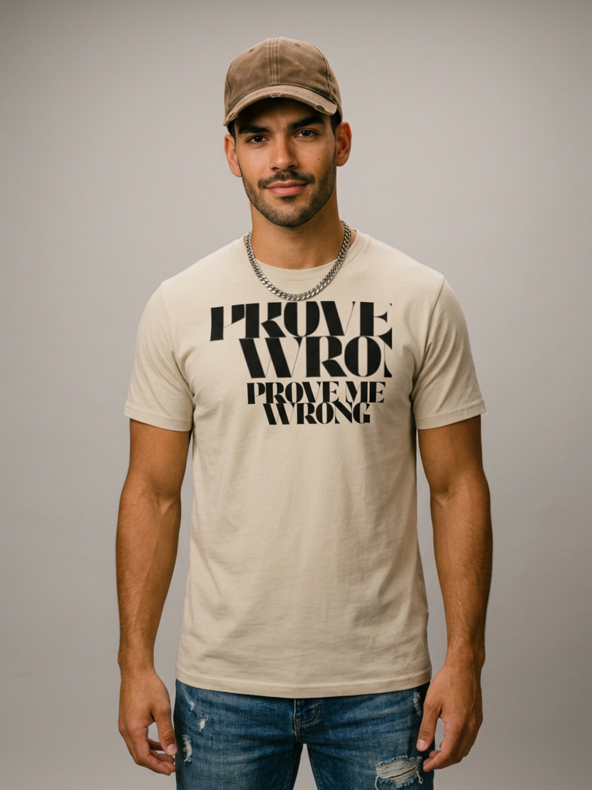 MENS 'PROVE ME WRONG' organic mid-light TEE