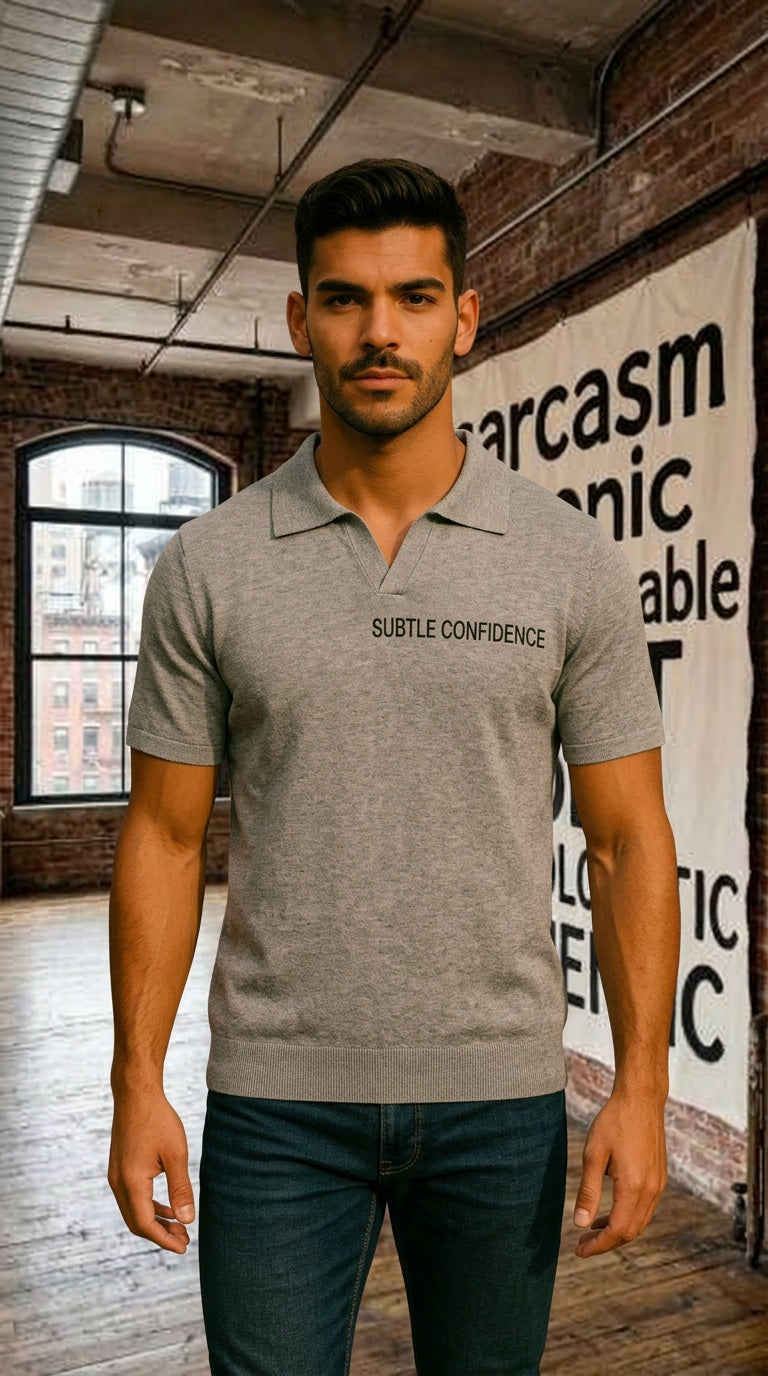 MENS ' SUBTLE CONFIDENCE' Heavyweight Oversized Polo Shirt