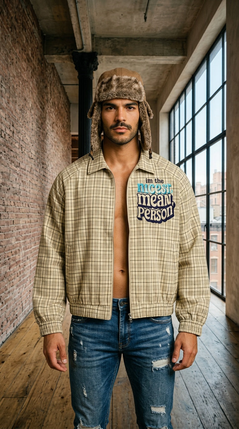 Unisex Plaid Full-Zip Track Jacket