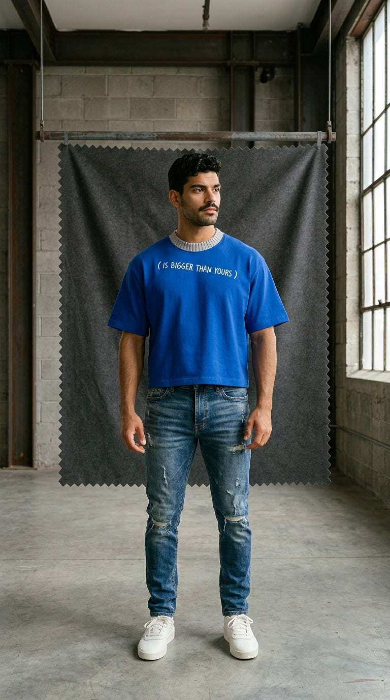 Mens ' MY SPIRITUAL EGO' DUEL HUE Heavyweight Boxy Tee