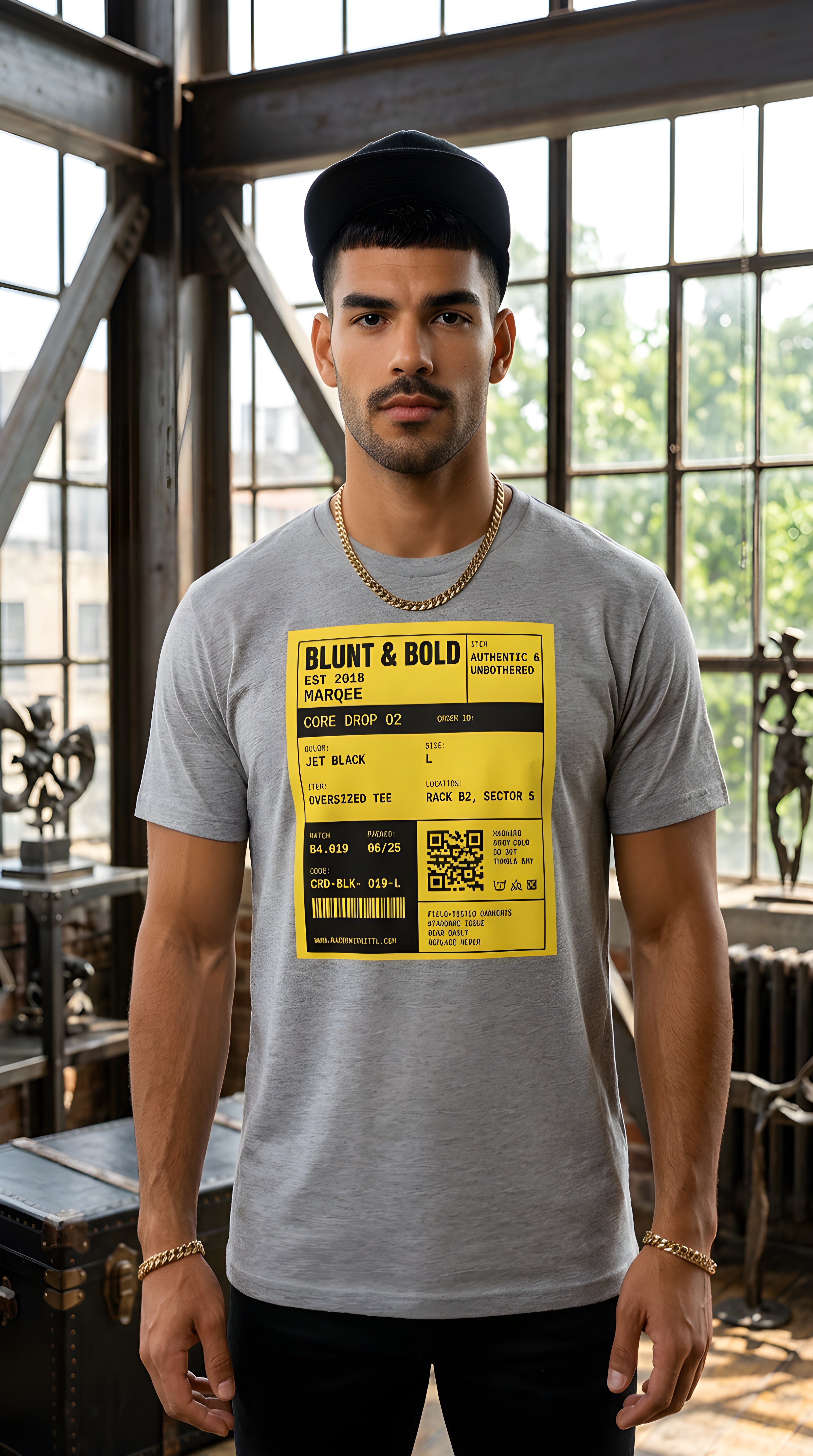 MENS ' BLUNT BOLD MARQ ' organic mid-light Tee