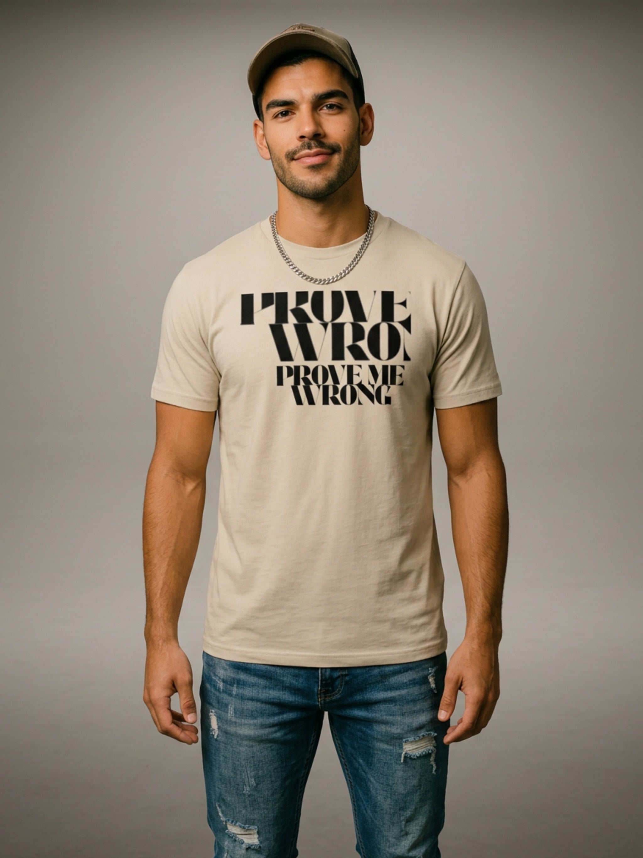 MENS 'PROVE ME WRONG' organic mid-light TEE