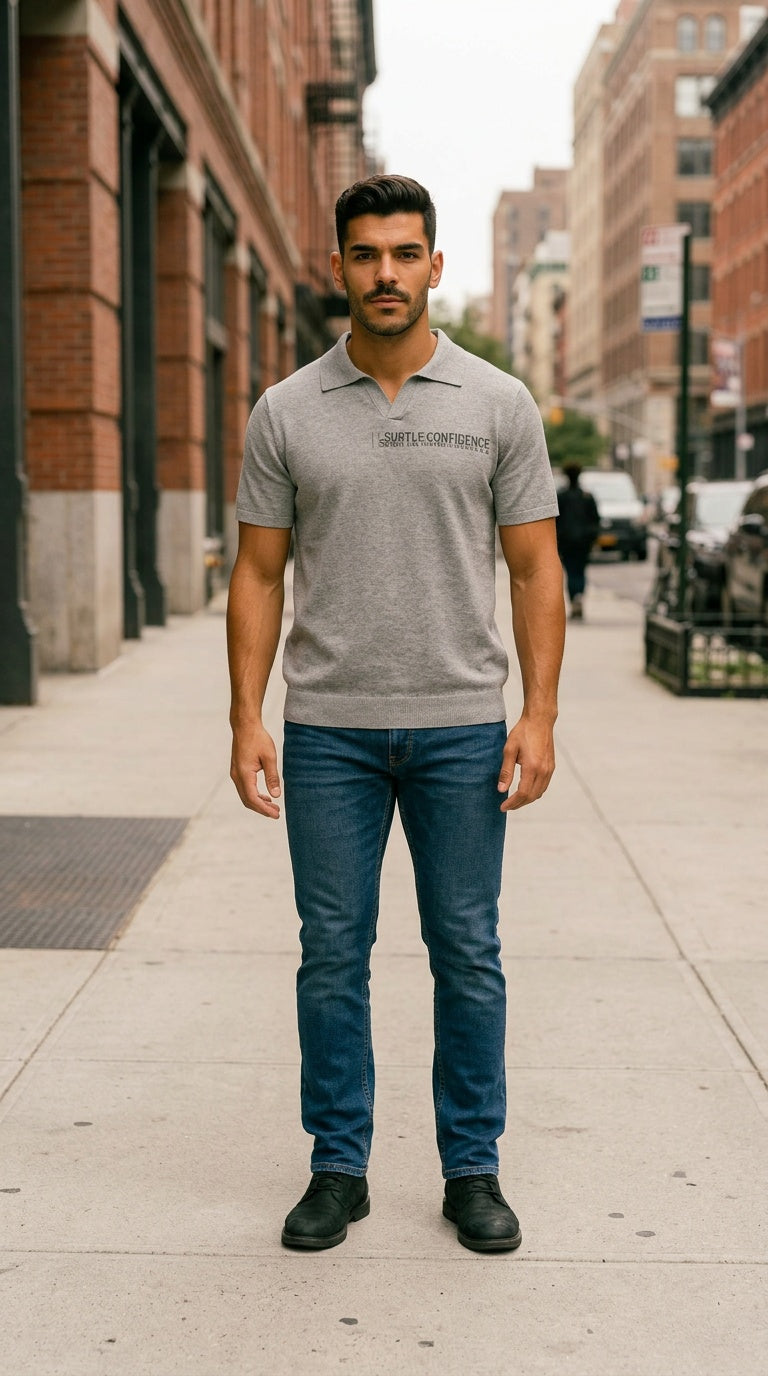 MENS ' SUBTLE CONFIDENCE' Heavyweight Oversized Polo Shirt