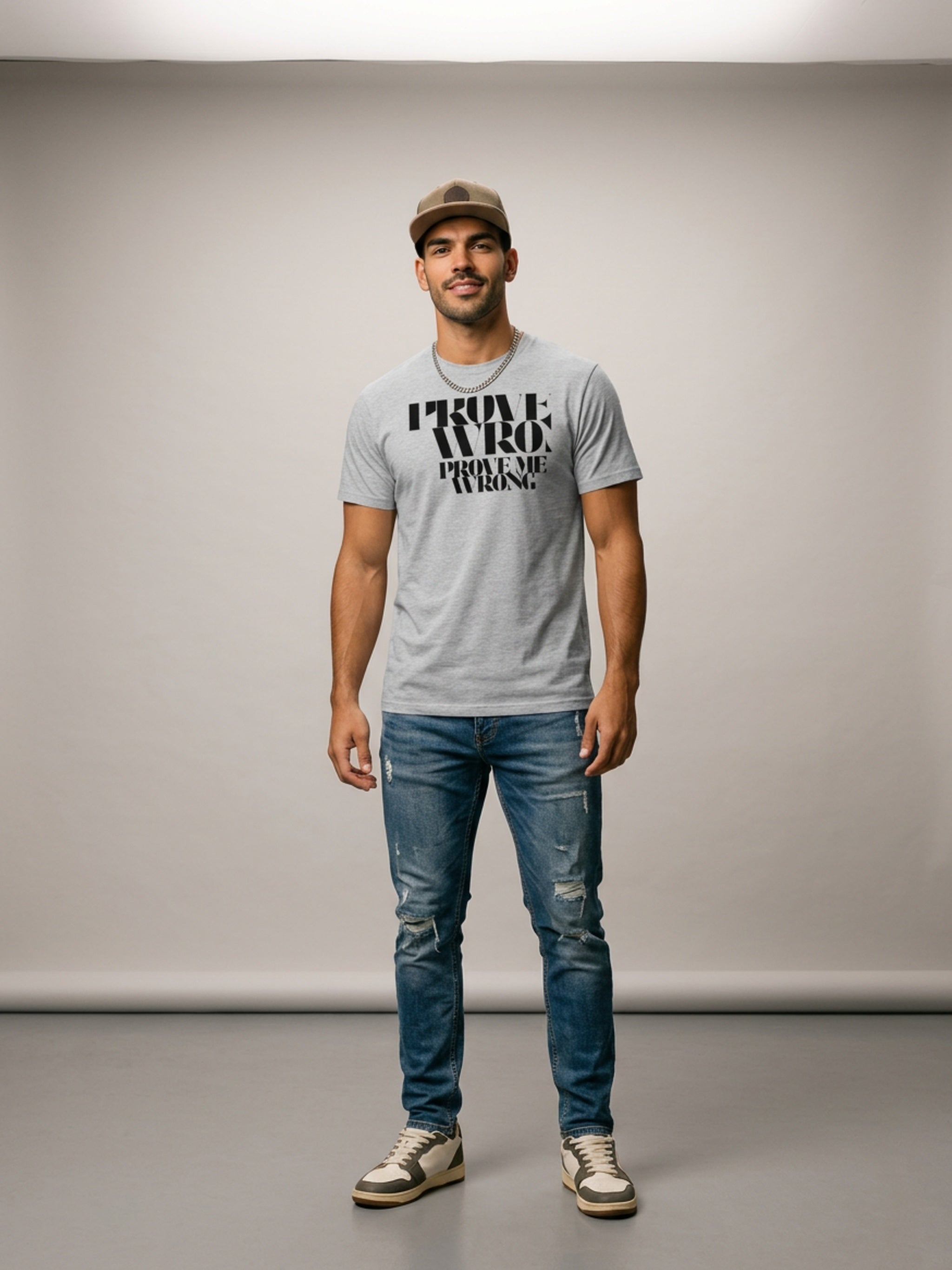 MENS 'PROVE ME WRONG' organic mid-light TEE