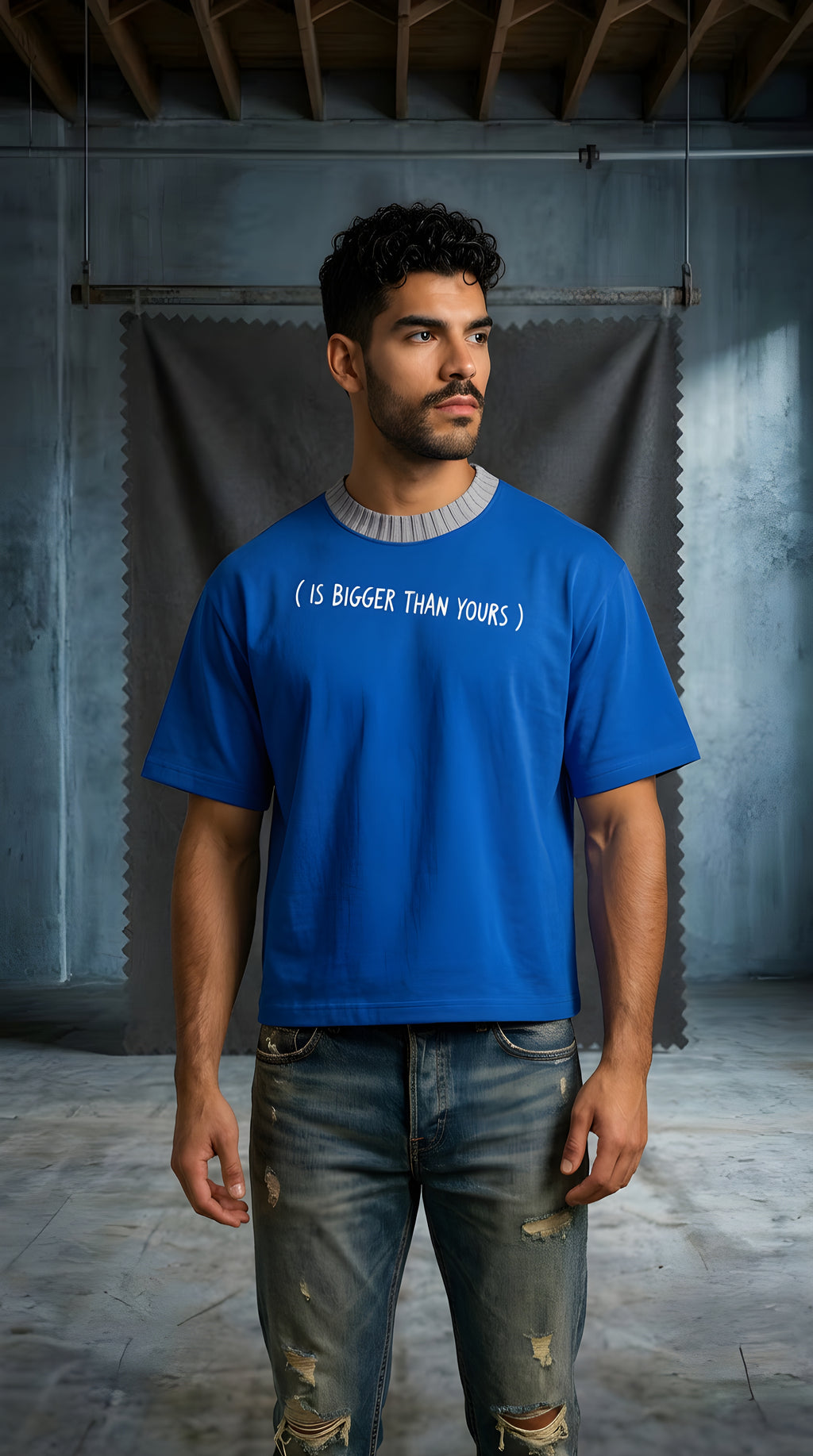 Mens ' MY SPIRITUAL EGO' DUEL HUE Heavyweight Boxy Tee