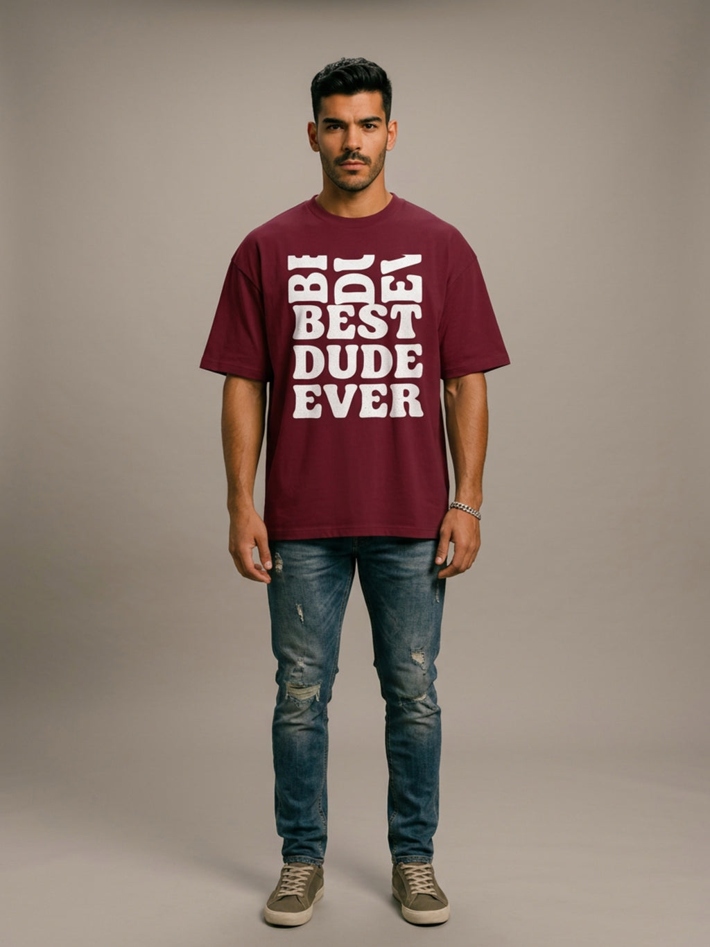 MENS 'BDE BEST DUDE EVER' Boxy Drop Shoulder TEE
