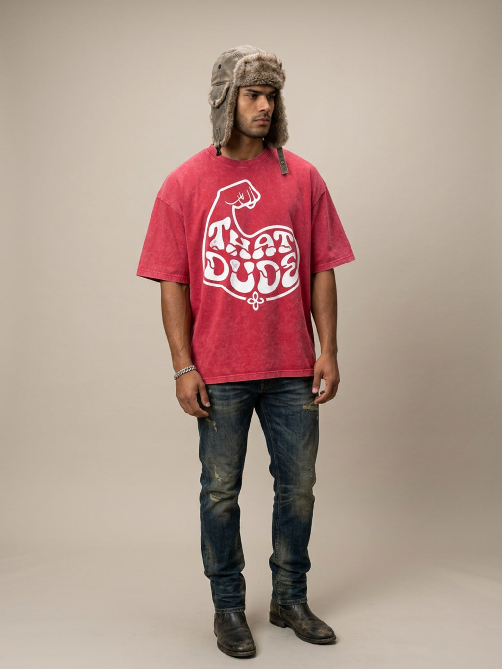MENS 'THAT DUDE' Snow Washed Oversized Cotton TEE