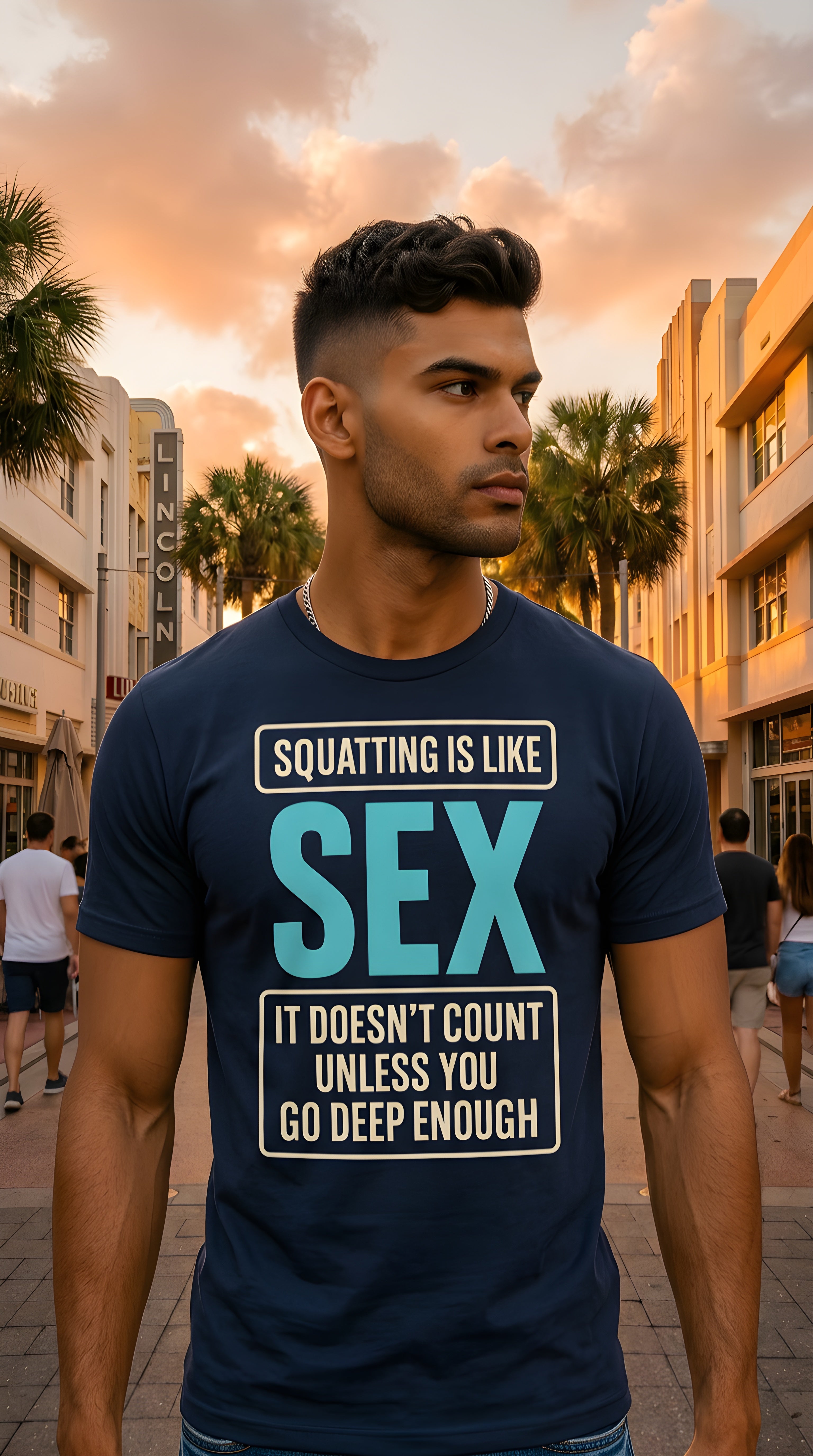 Mens Squatting  organic mid-light Tee