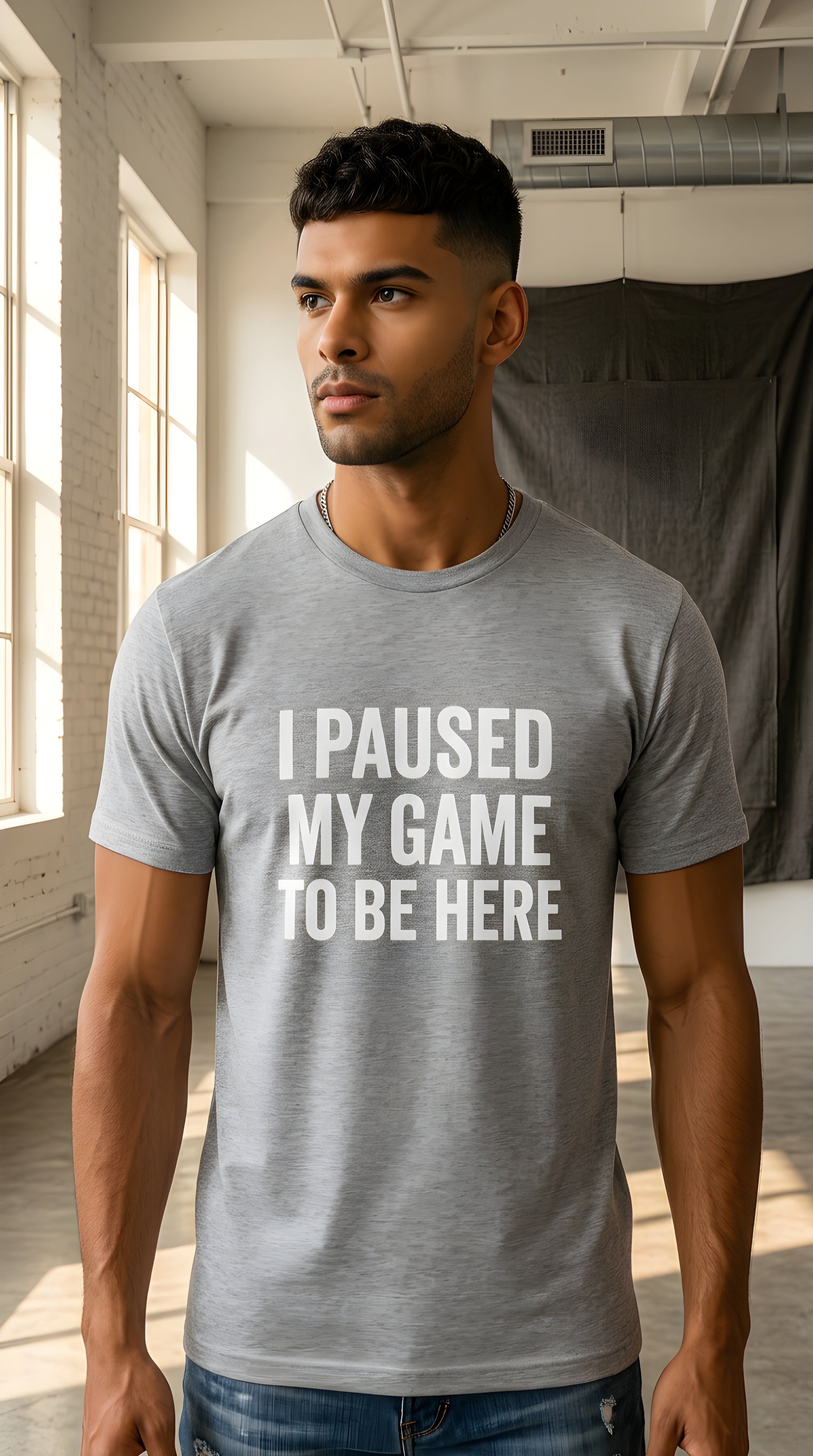 Mens On Pause organic mid-light Tee