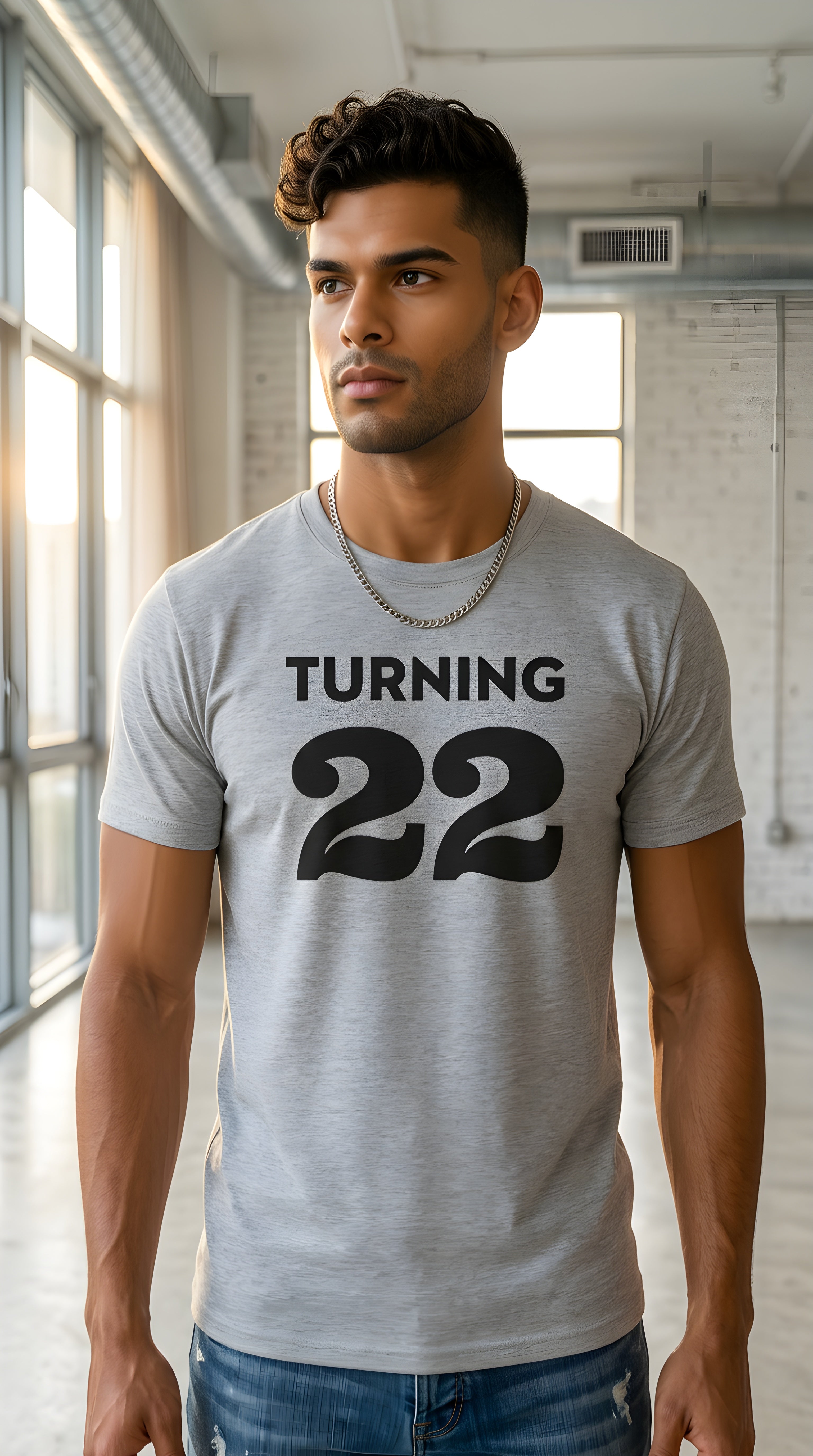 Mens Turning 22 organic mid-light Tee