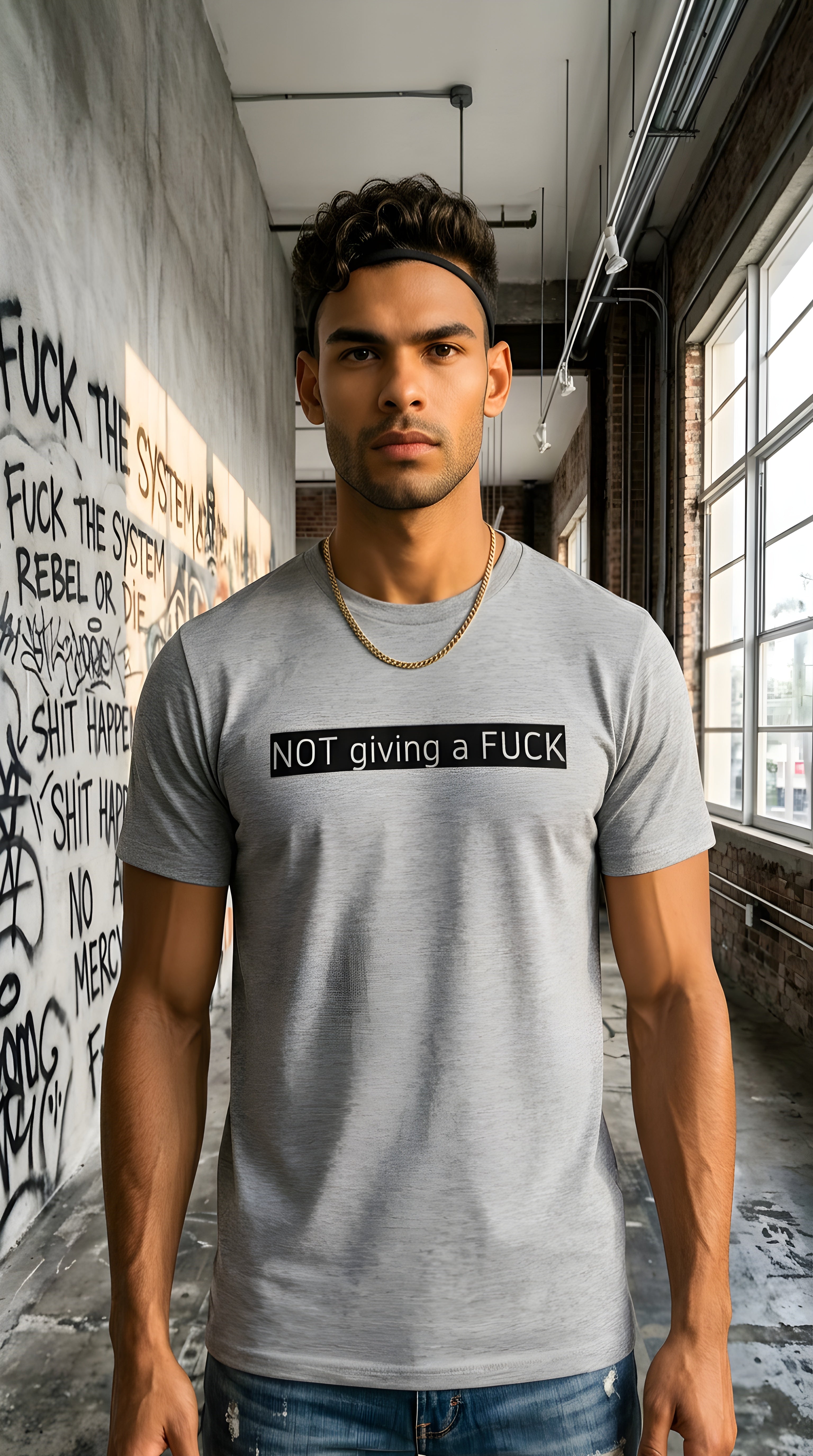 Mens IDGAF  organic mid-light Tee