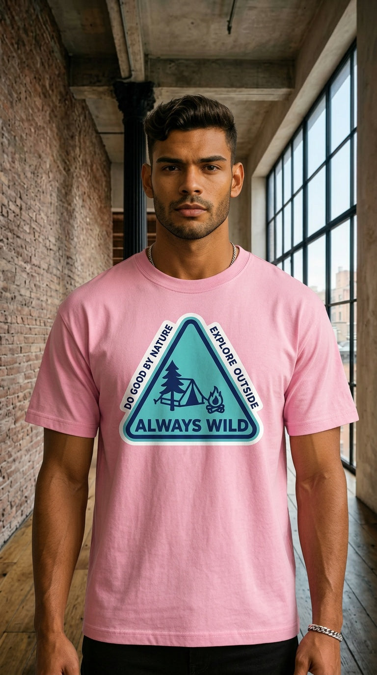 MENS ' ALWAYS WILD ' Washed Oversized Cotton TEE