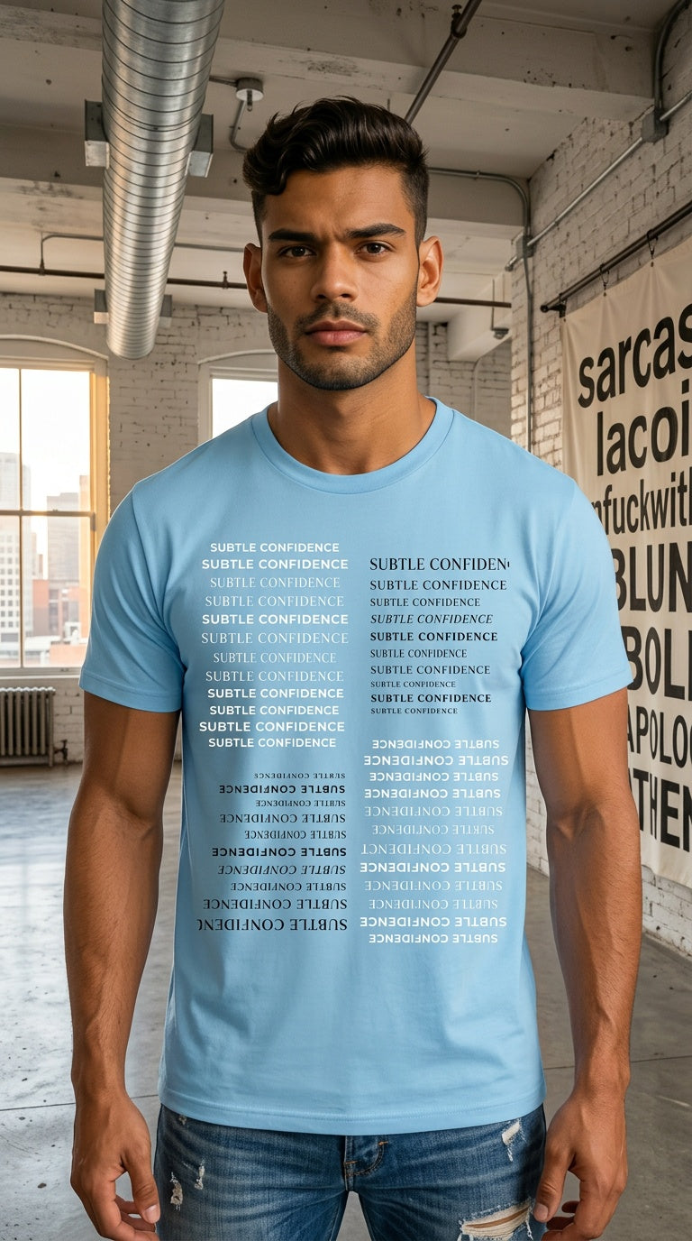 Mens ' SUBTLE CONFIDENCE' Array  Wash Cotton Tee
