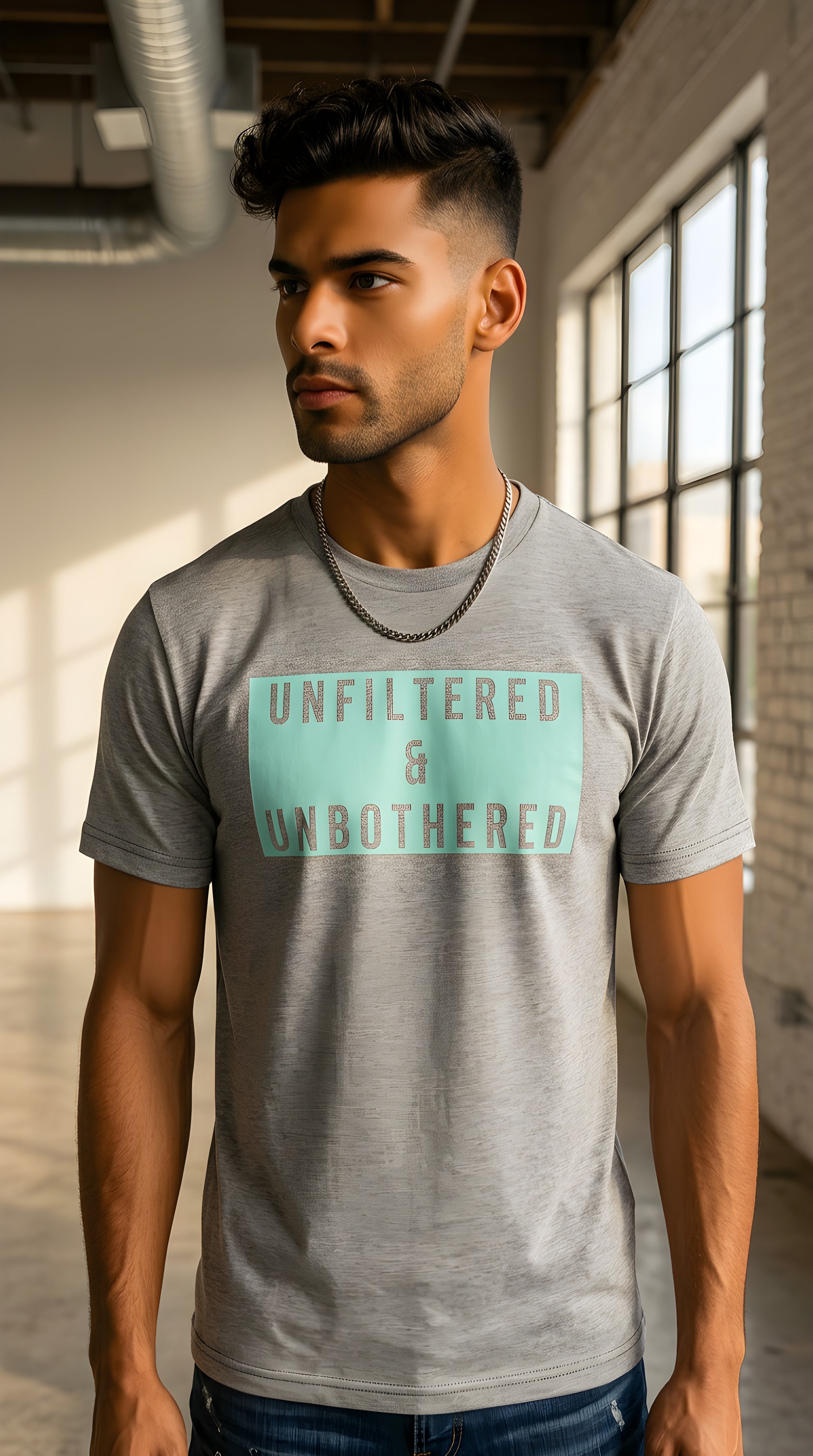 Mens Unfiltered Unbothered organic mid-light Tee