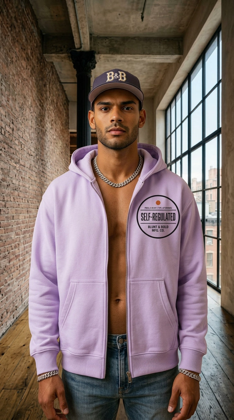 MENS ' SELF REGULATED ' Essential Oversized Fleece Boxy Hoodie