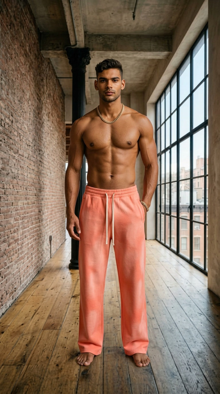 Unisex Sunfade Wide Leg Fleece Sweatpants