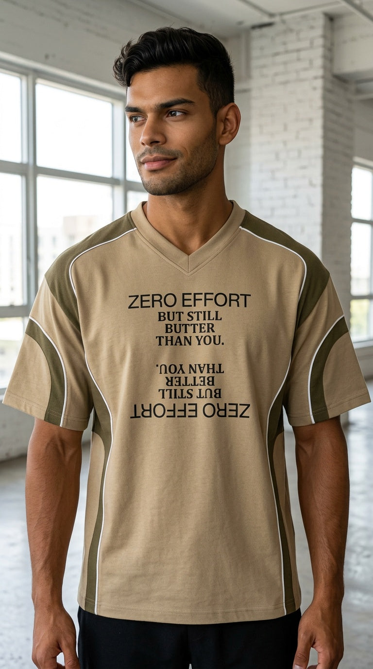 MENS Color Block V-Neck T-Shirt