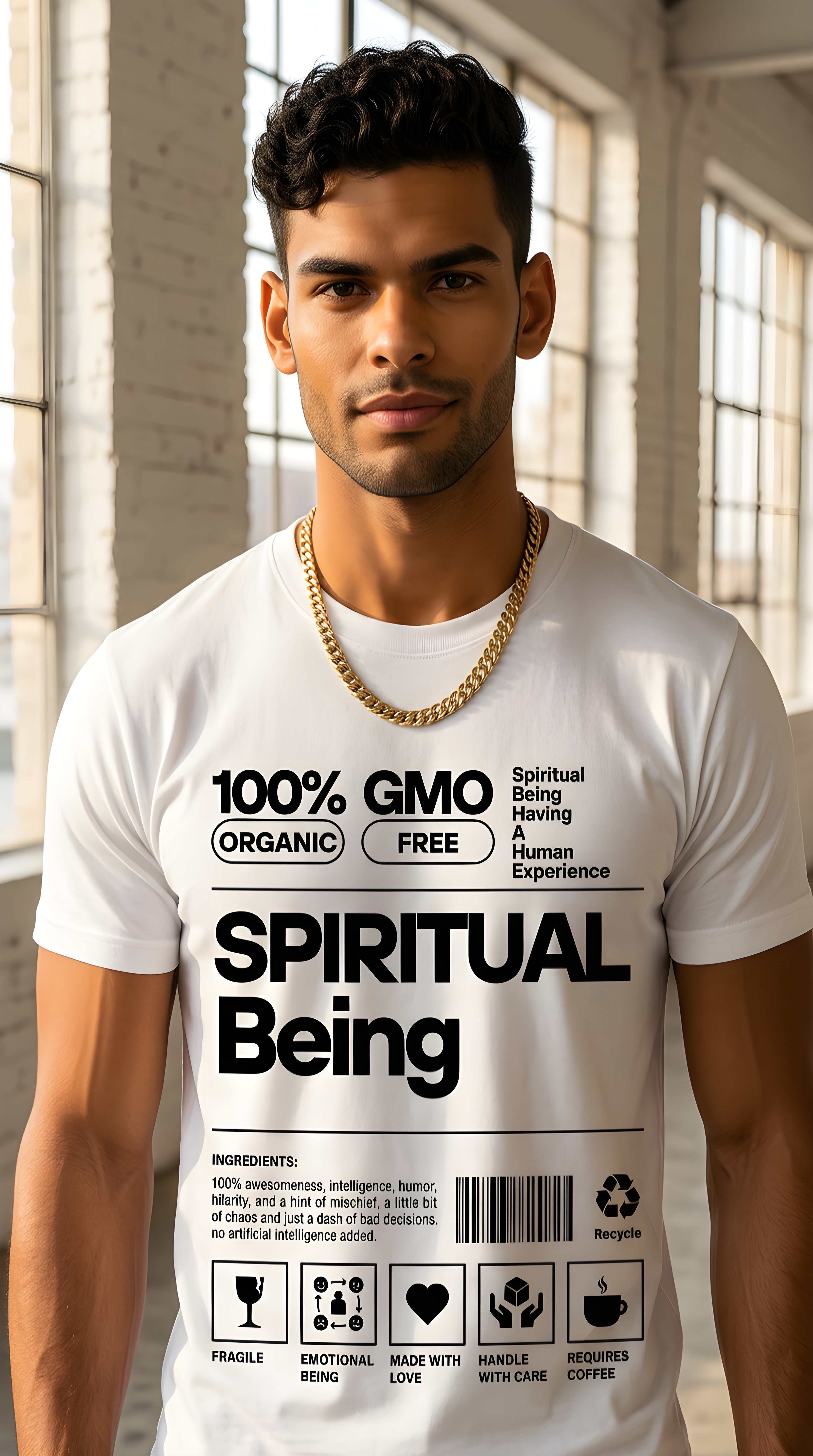 Mens Spiritual Being Organic Tee