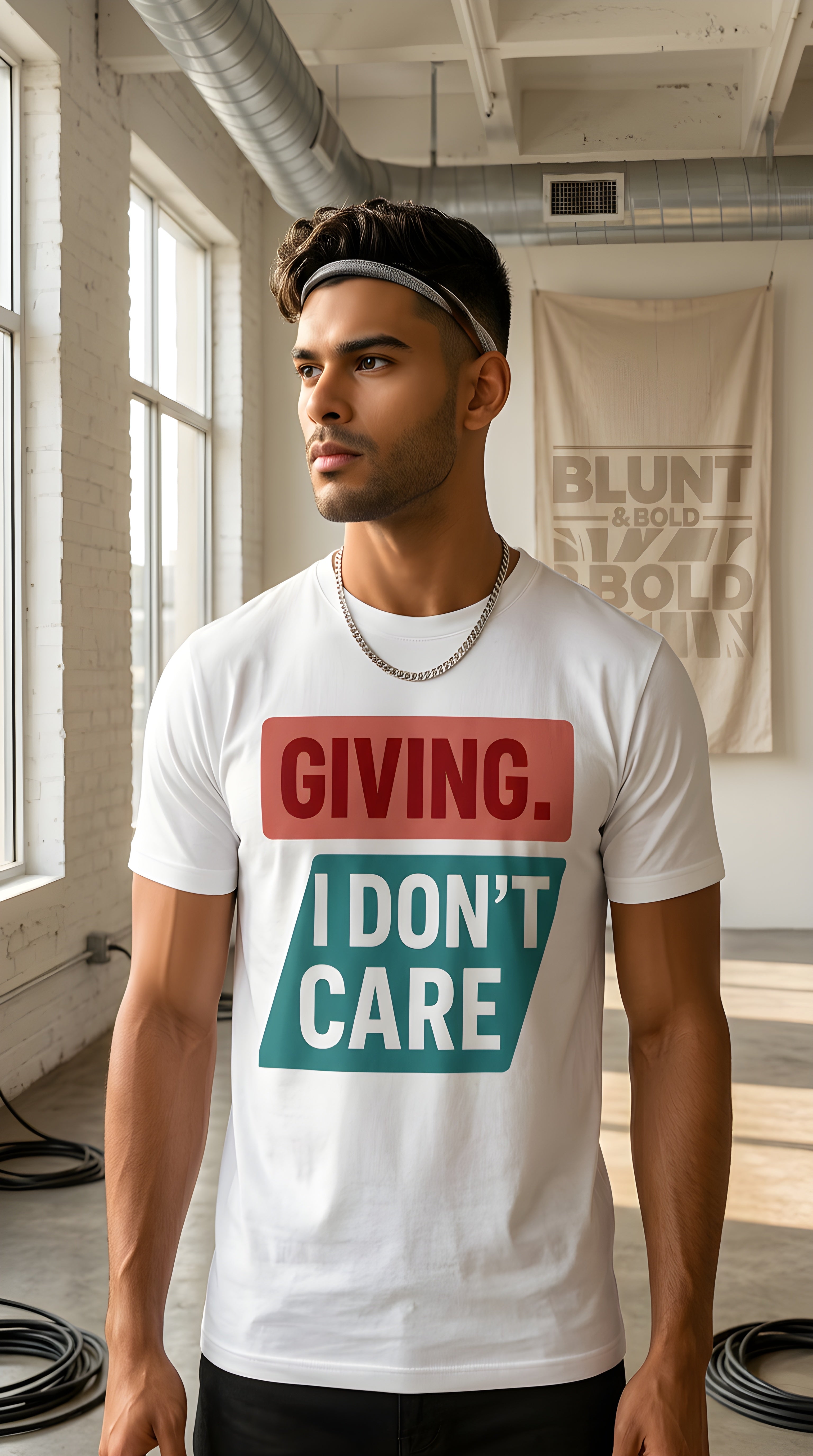 Mens Giving I Don't Care organic mid-light Tee