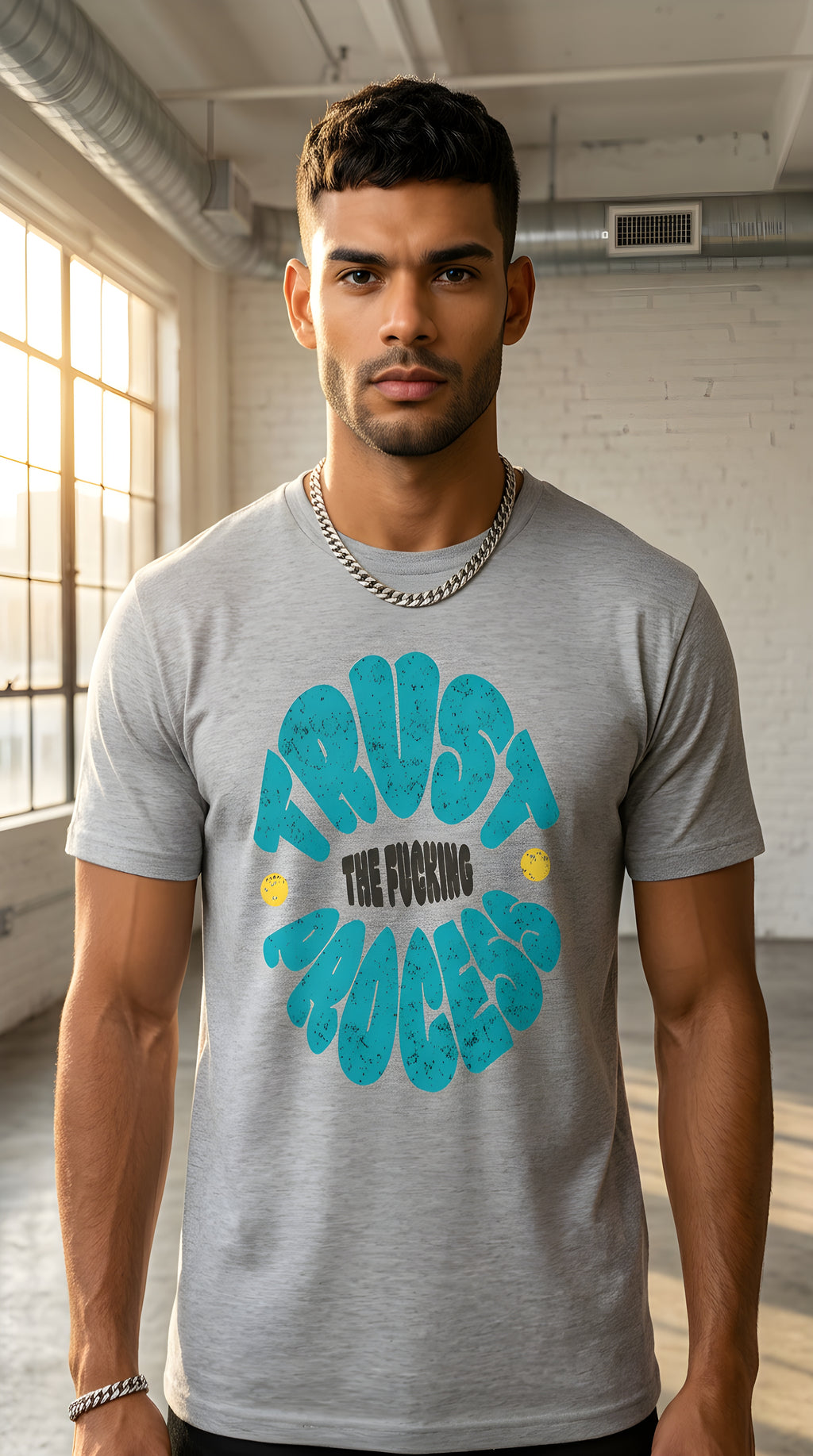 MENS ' TRUST THE PROCESS ' organic mid-light Tee