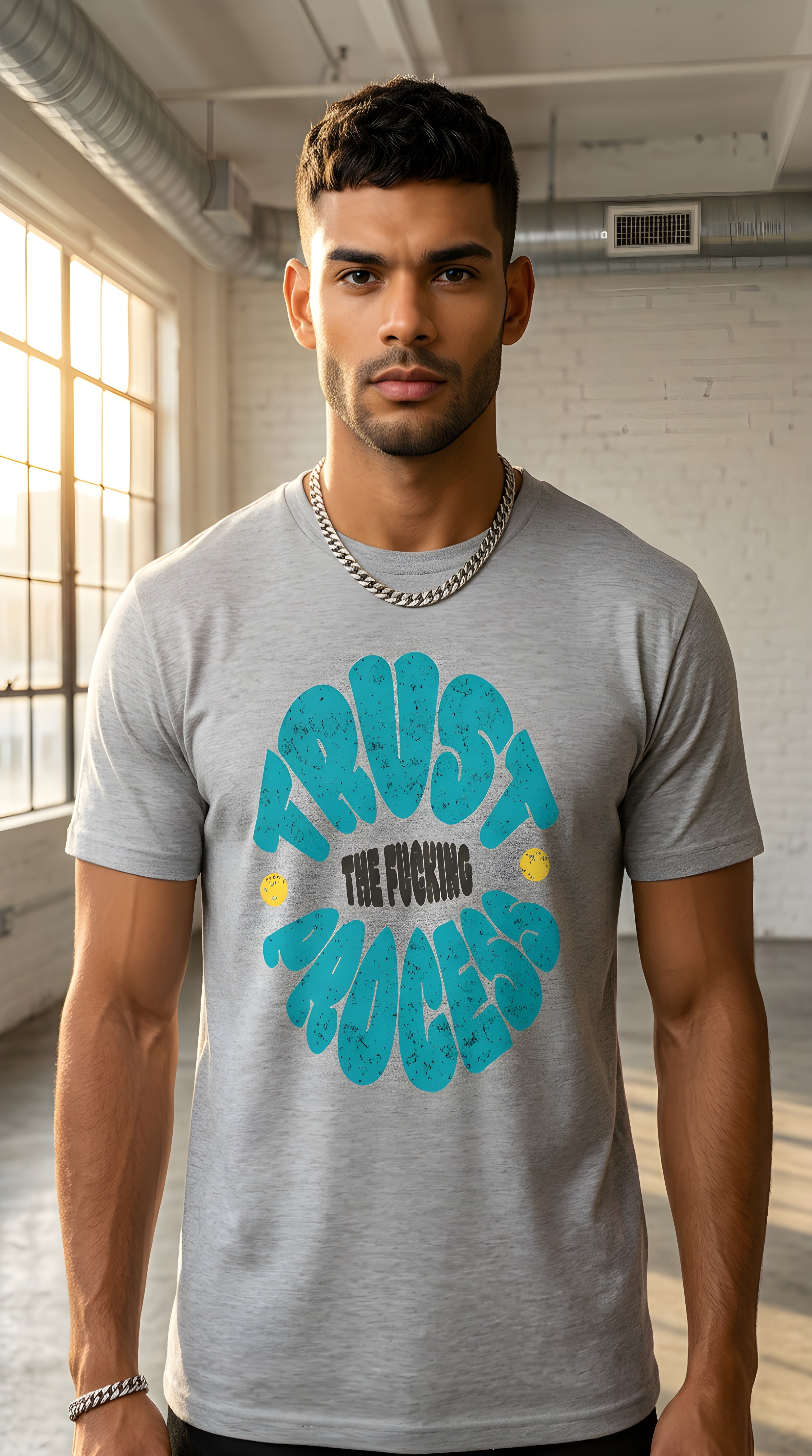 MENS ' TRUST THE PROCESS ' organic mid-light Tee