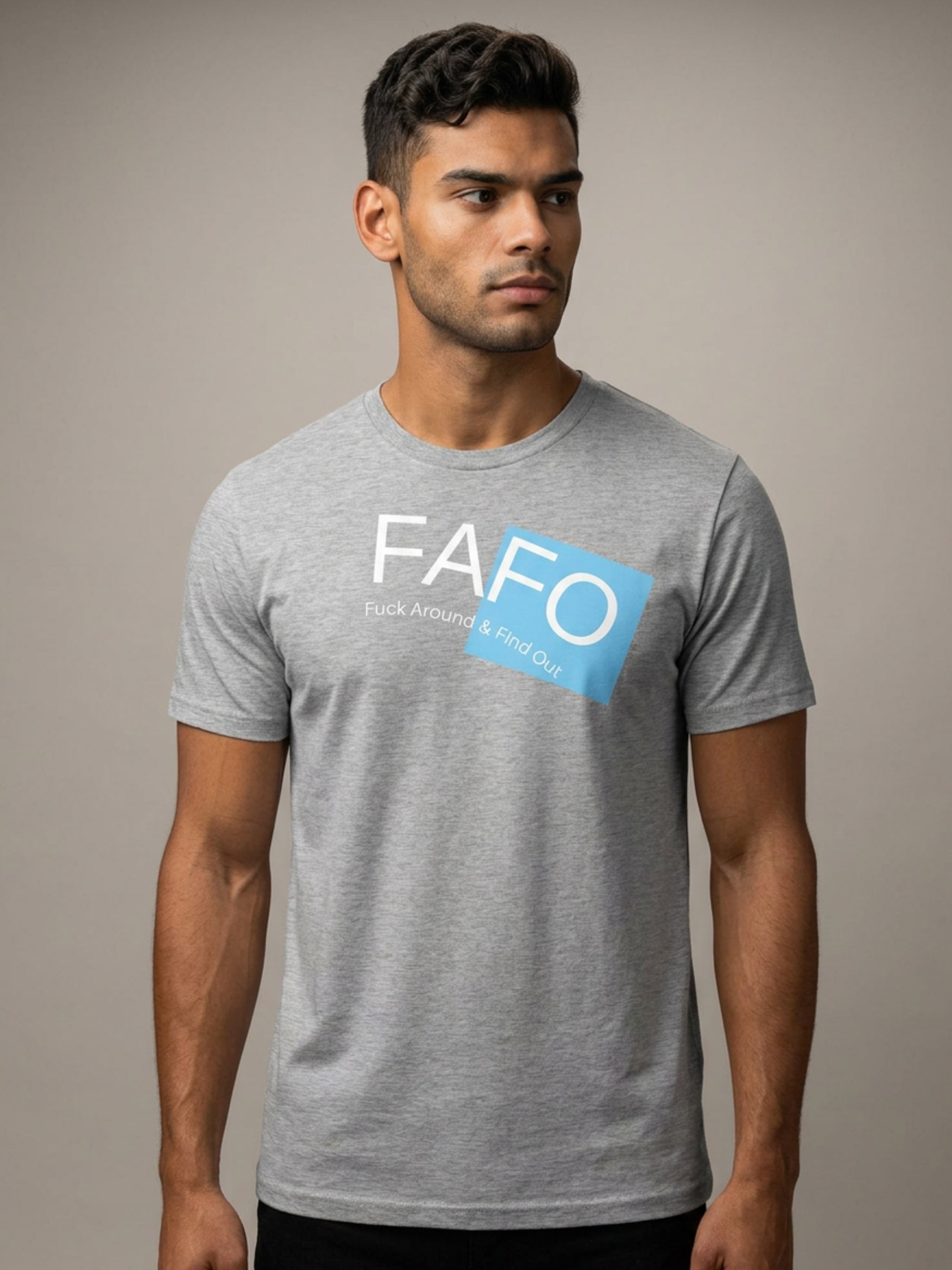 MENS 'FAFO'  organic mid-light TEE
