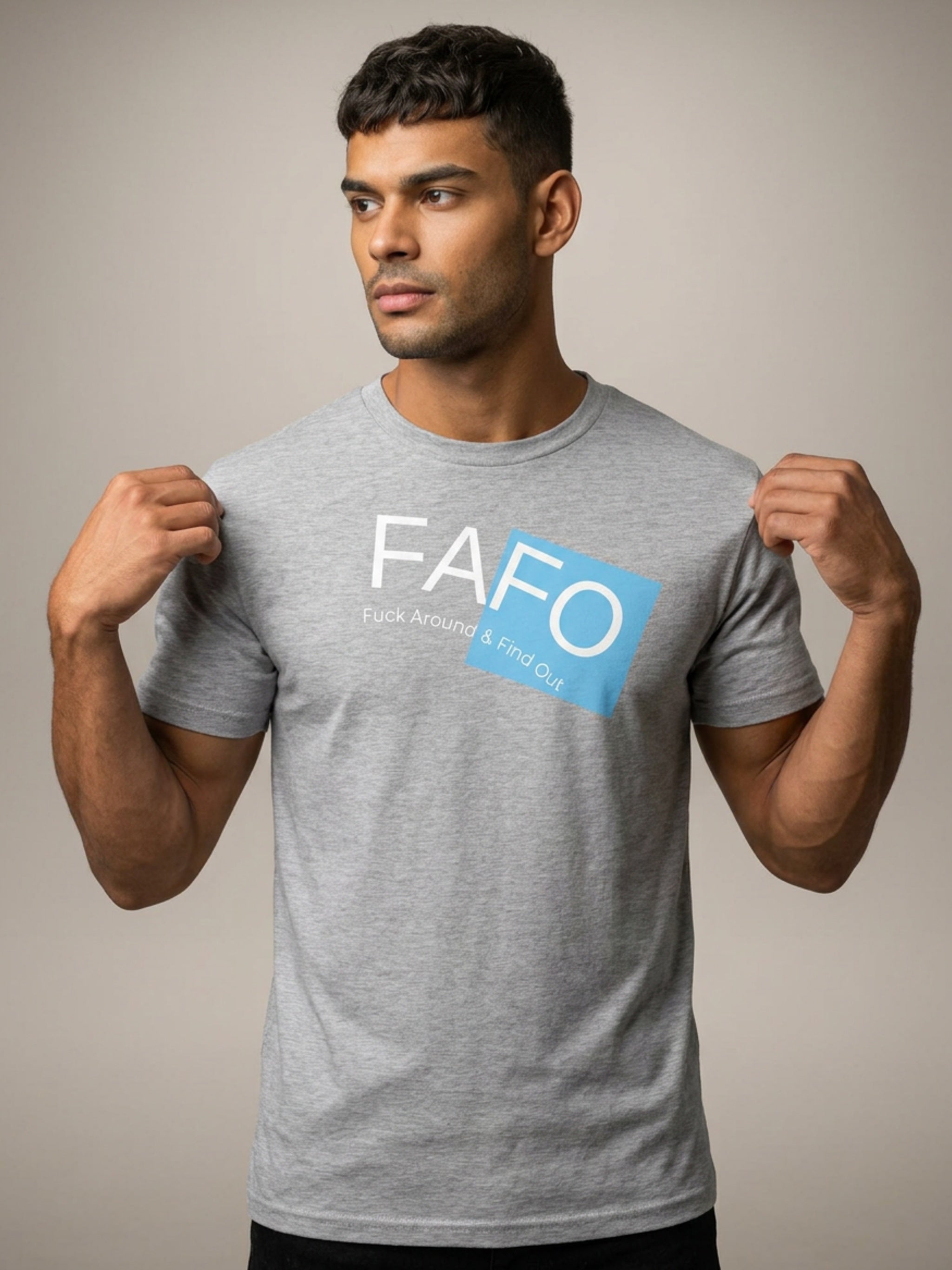 MENS 'FAFO'  organic mid-light TEE