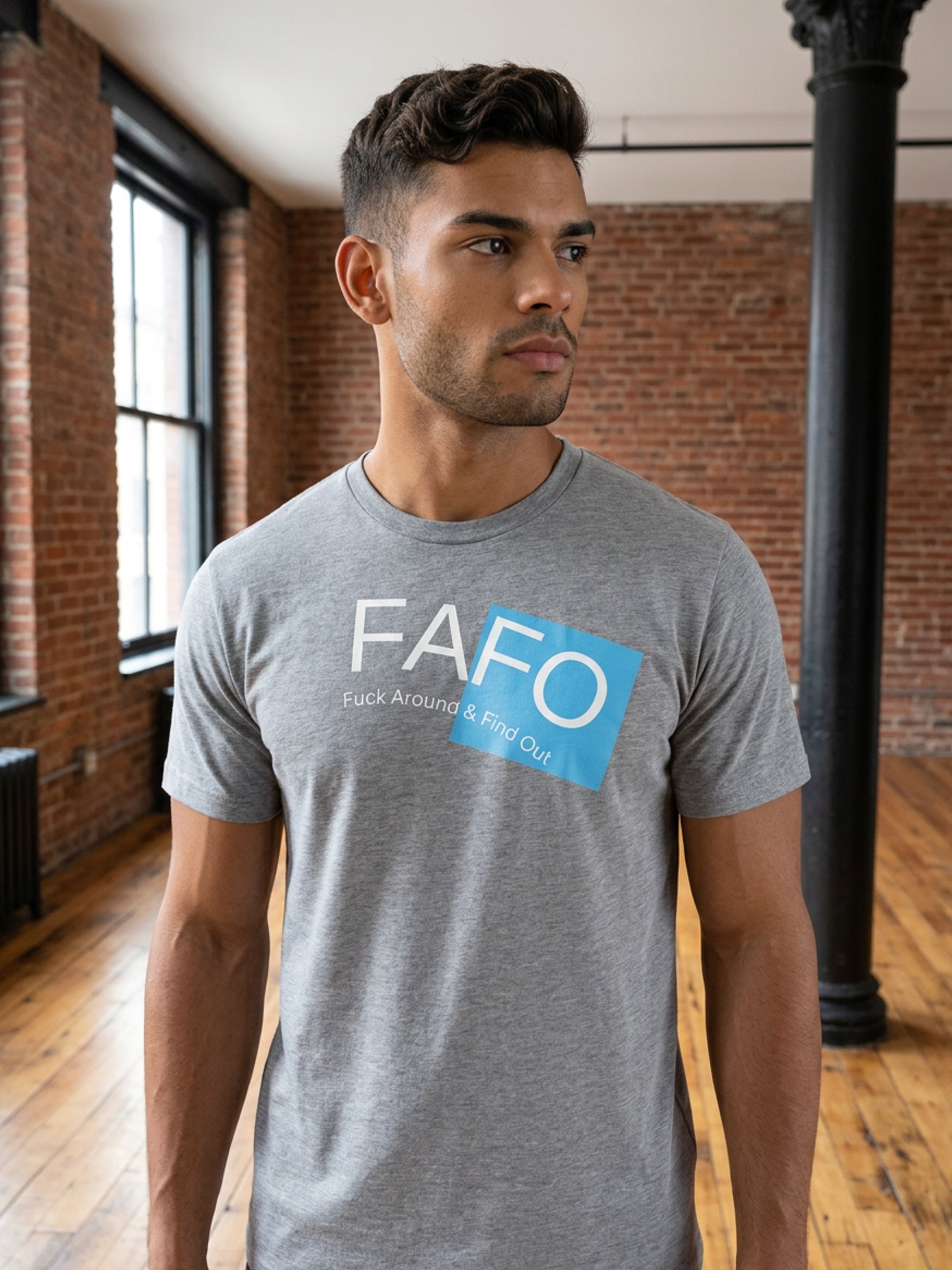 MENS 'FAFO'  organic mid-light TEE