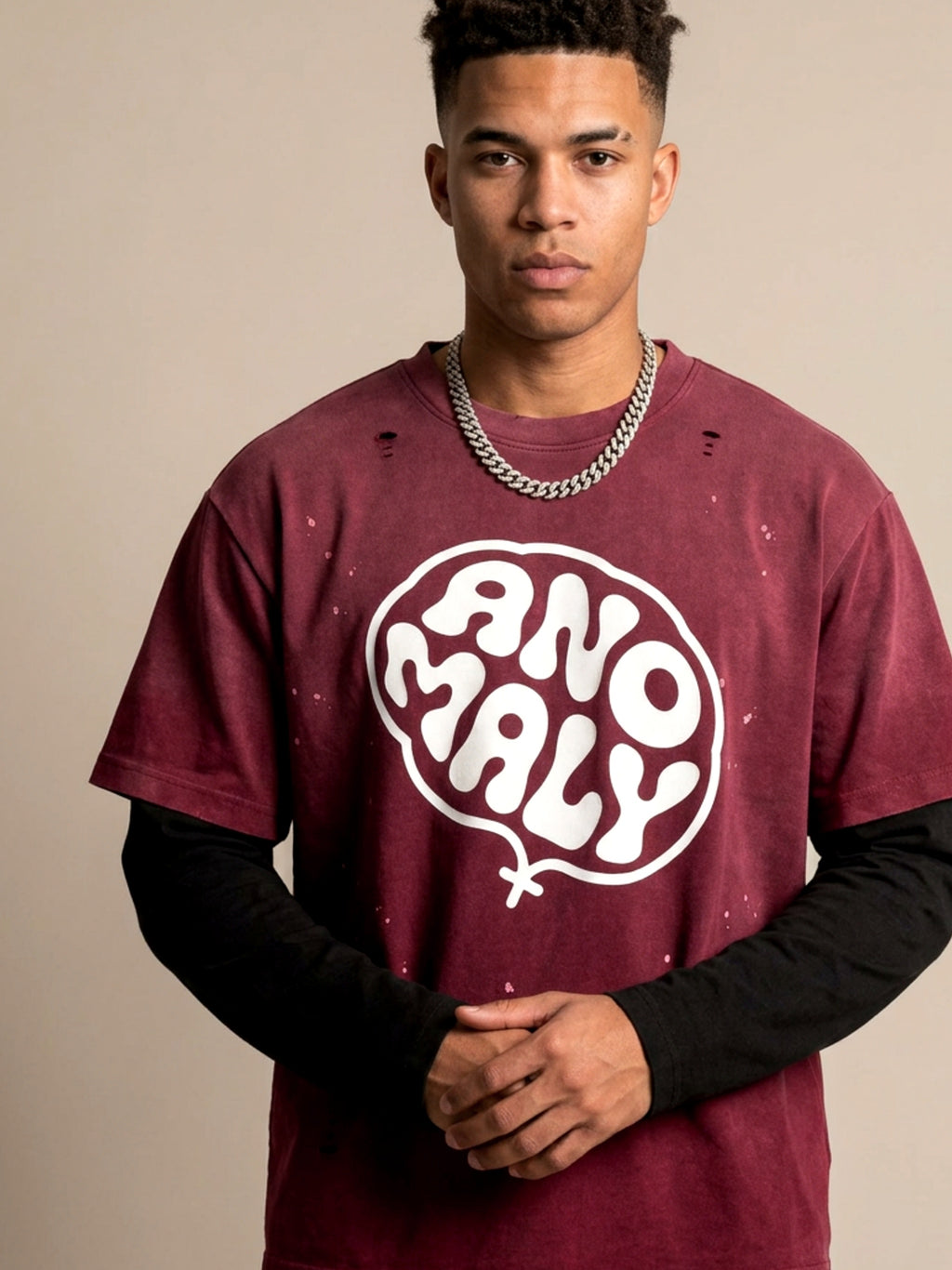 MENS 'ANOMALY'  Vintage Wash Distressed Layer TEE