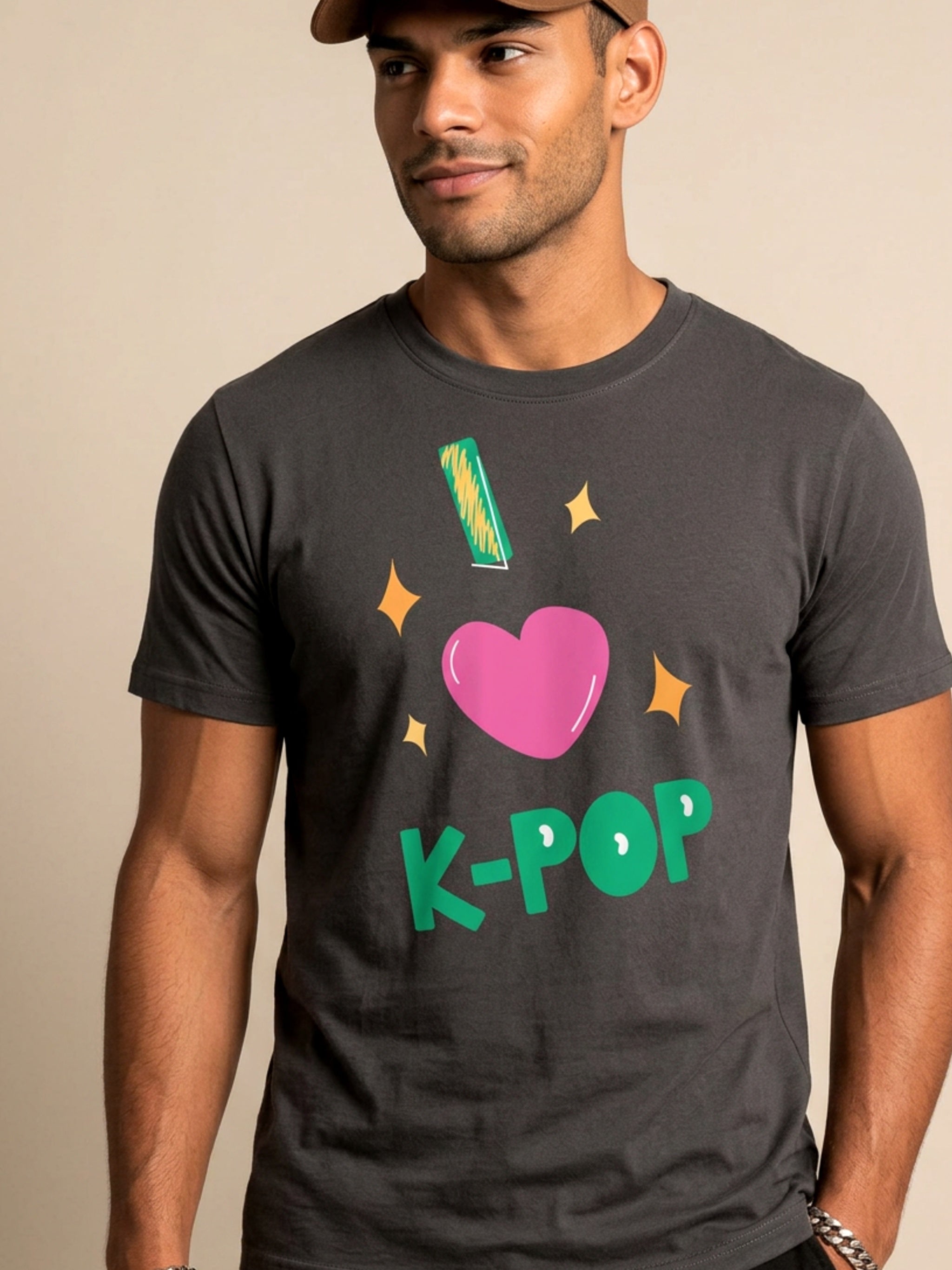 MENS 'K-POP LOVE' organic mid-light TEE
