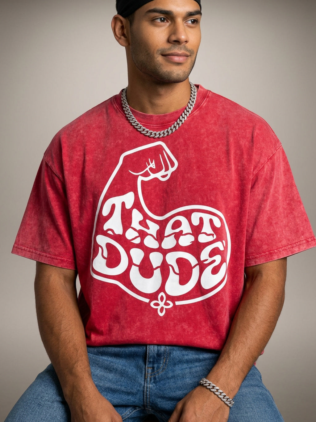 MENS 'THAT DUDE' Snow Washed Oversized Cotton TEE