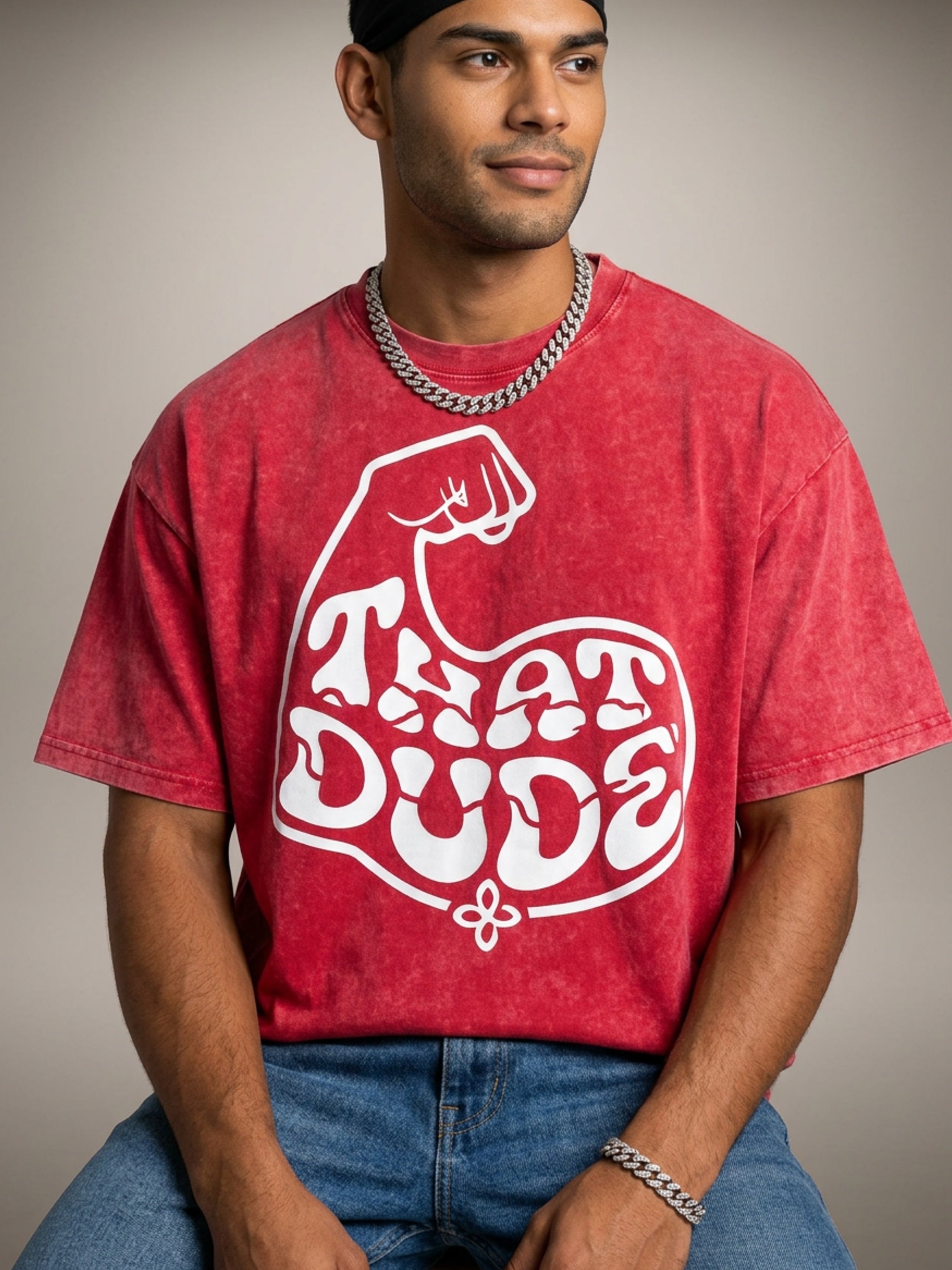 MENS 'THAT DUDE' Snow Washed Oversized Cotton TEE