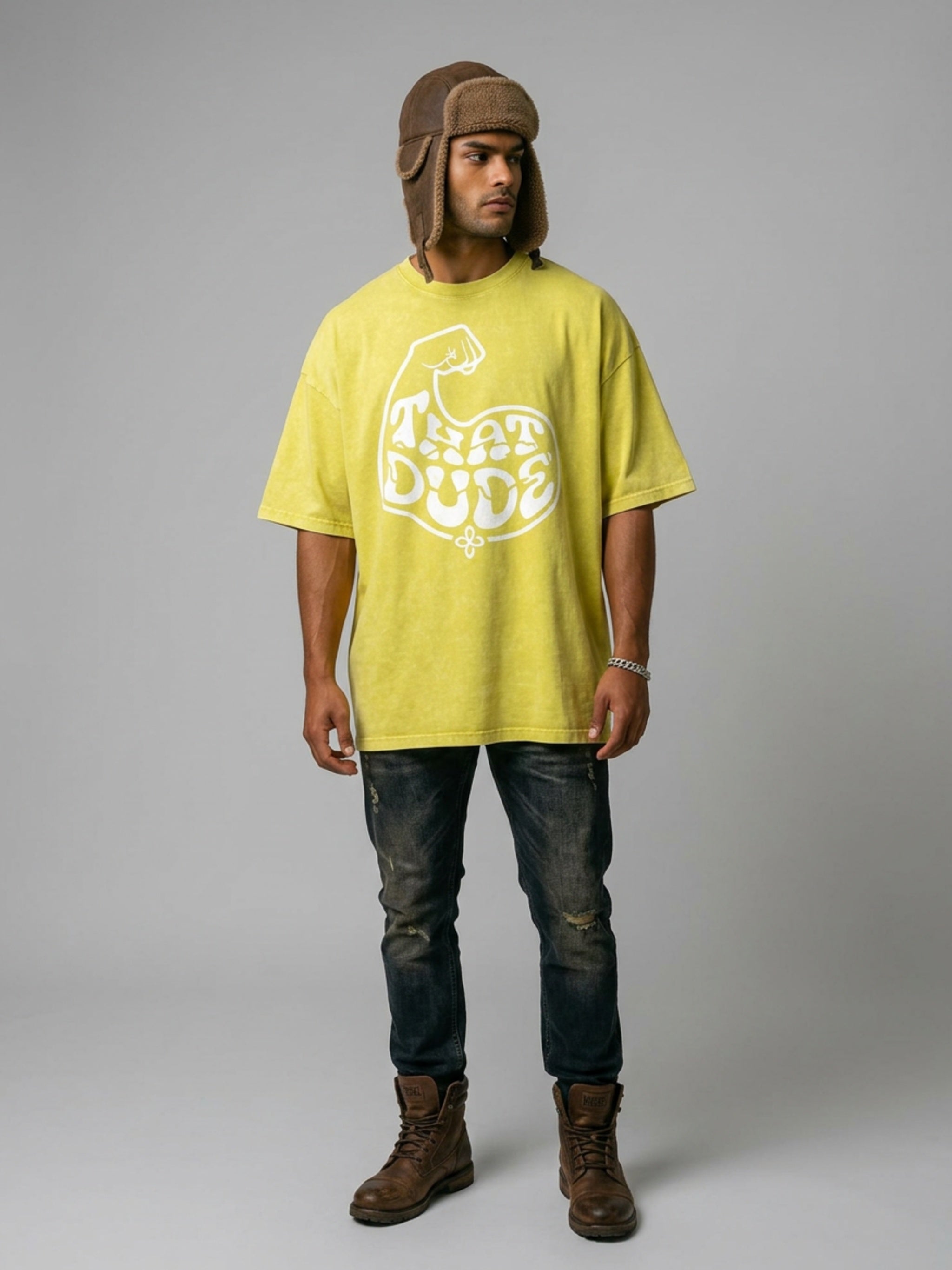 MENS 'THAT DUDE' Snow Washed Oversized Cotton TEE