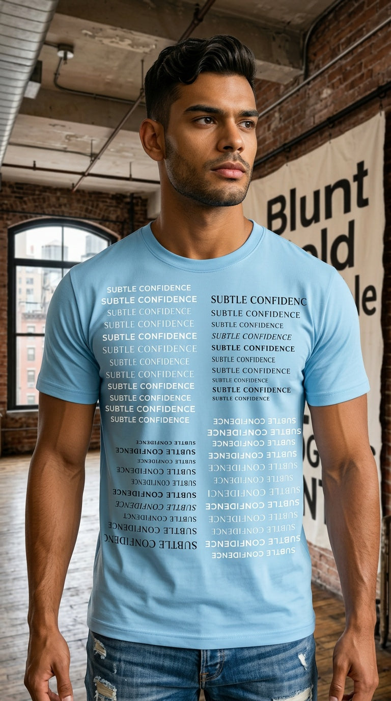 Mens ' SUBTLE CONFIDENCE' Array  Wash Cotton Tee