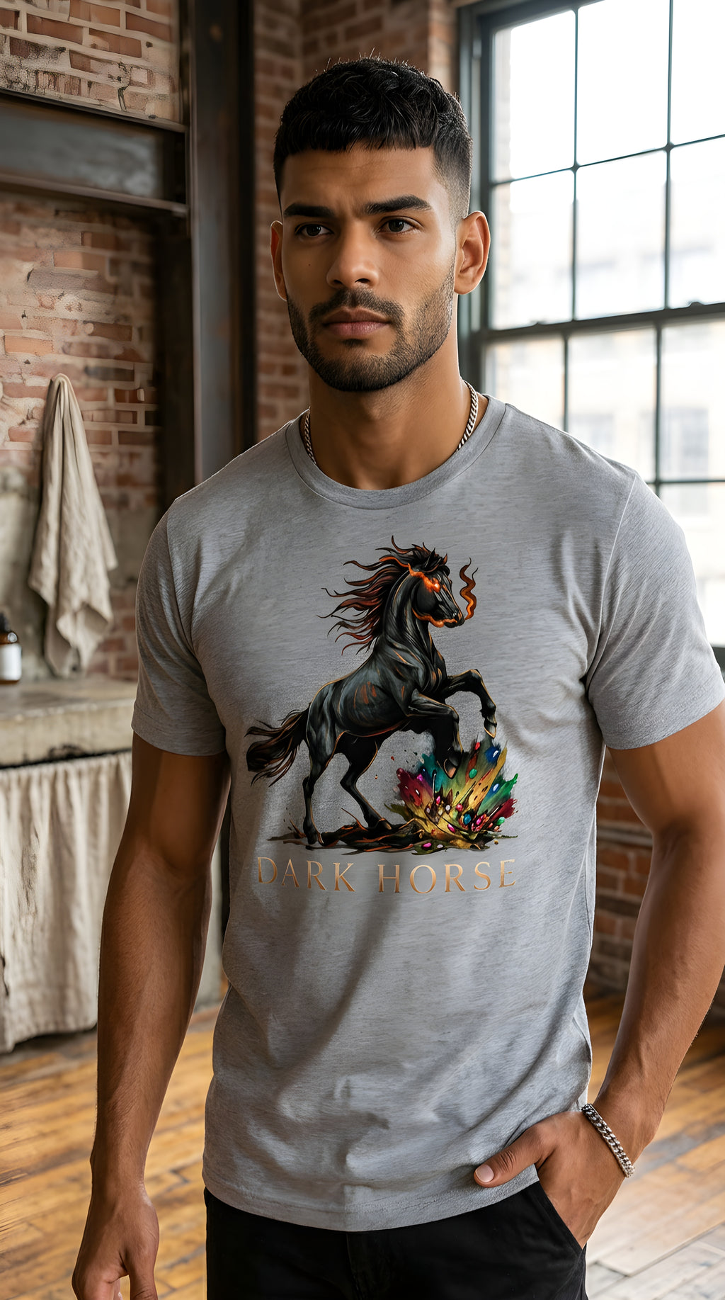 MENS ' DARK HORSE '  organic mid-light Tee