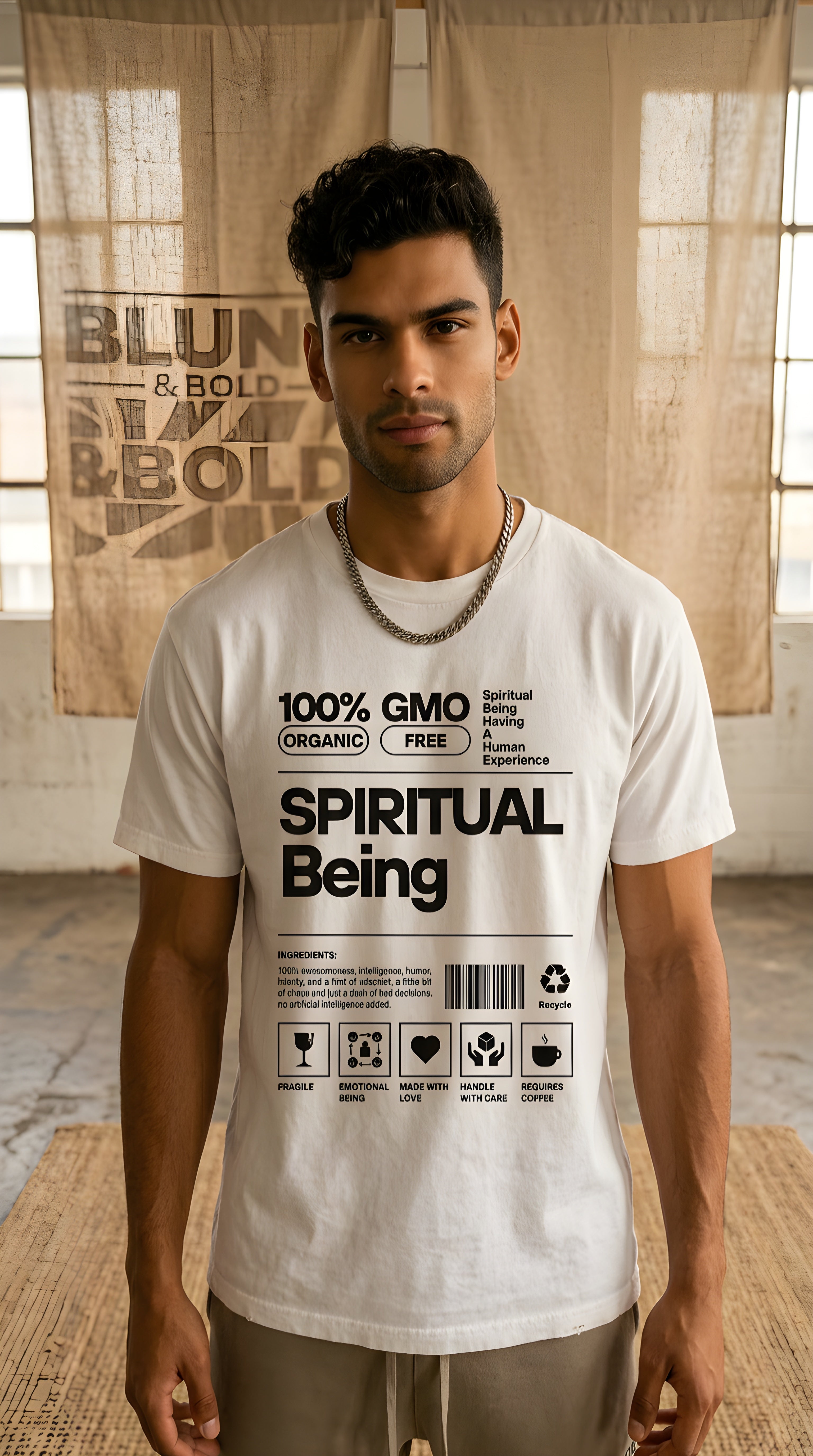 Mens Spiritual Being Organic Tee