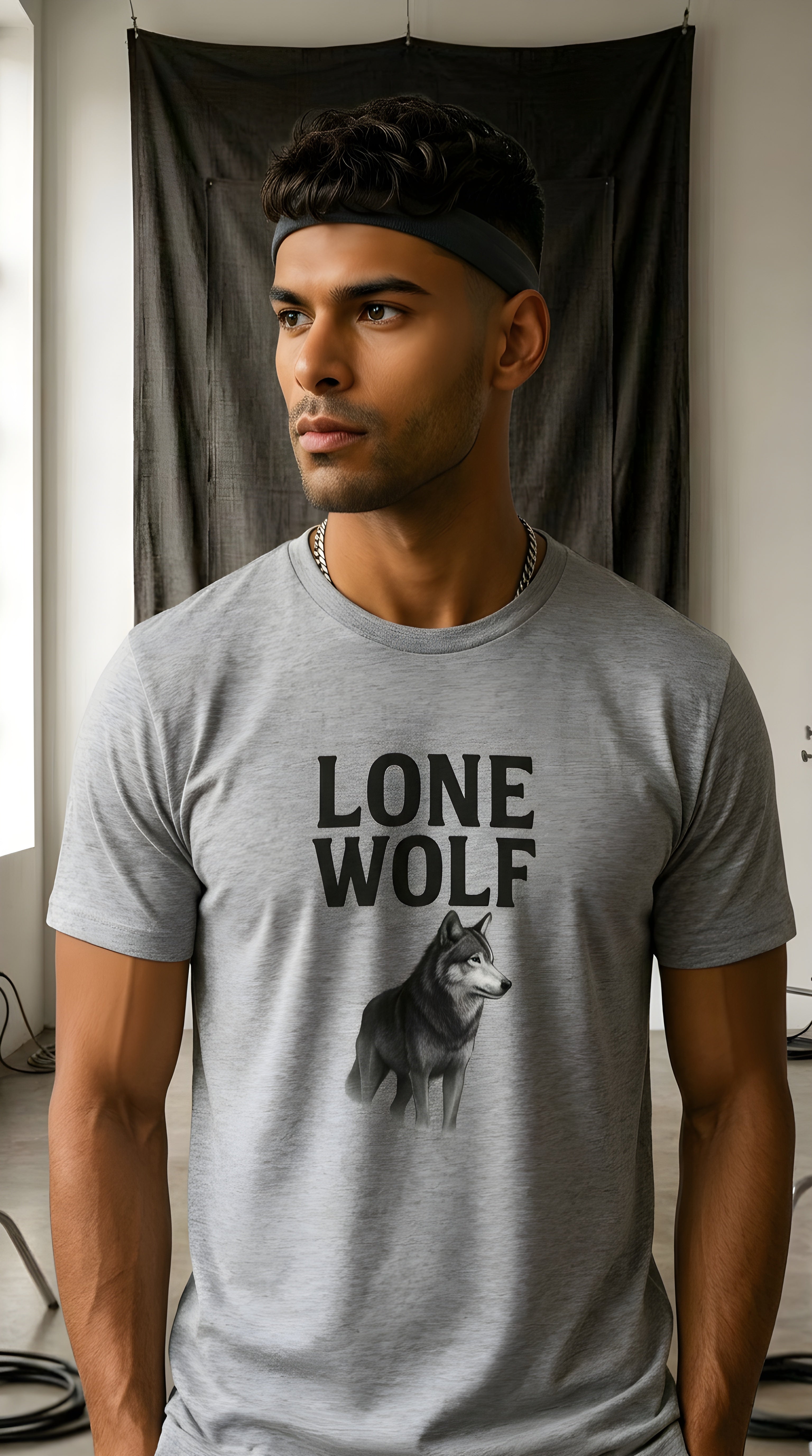 Mens Lone Wolf  organic mid-light Tee