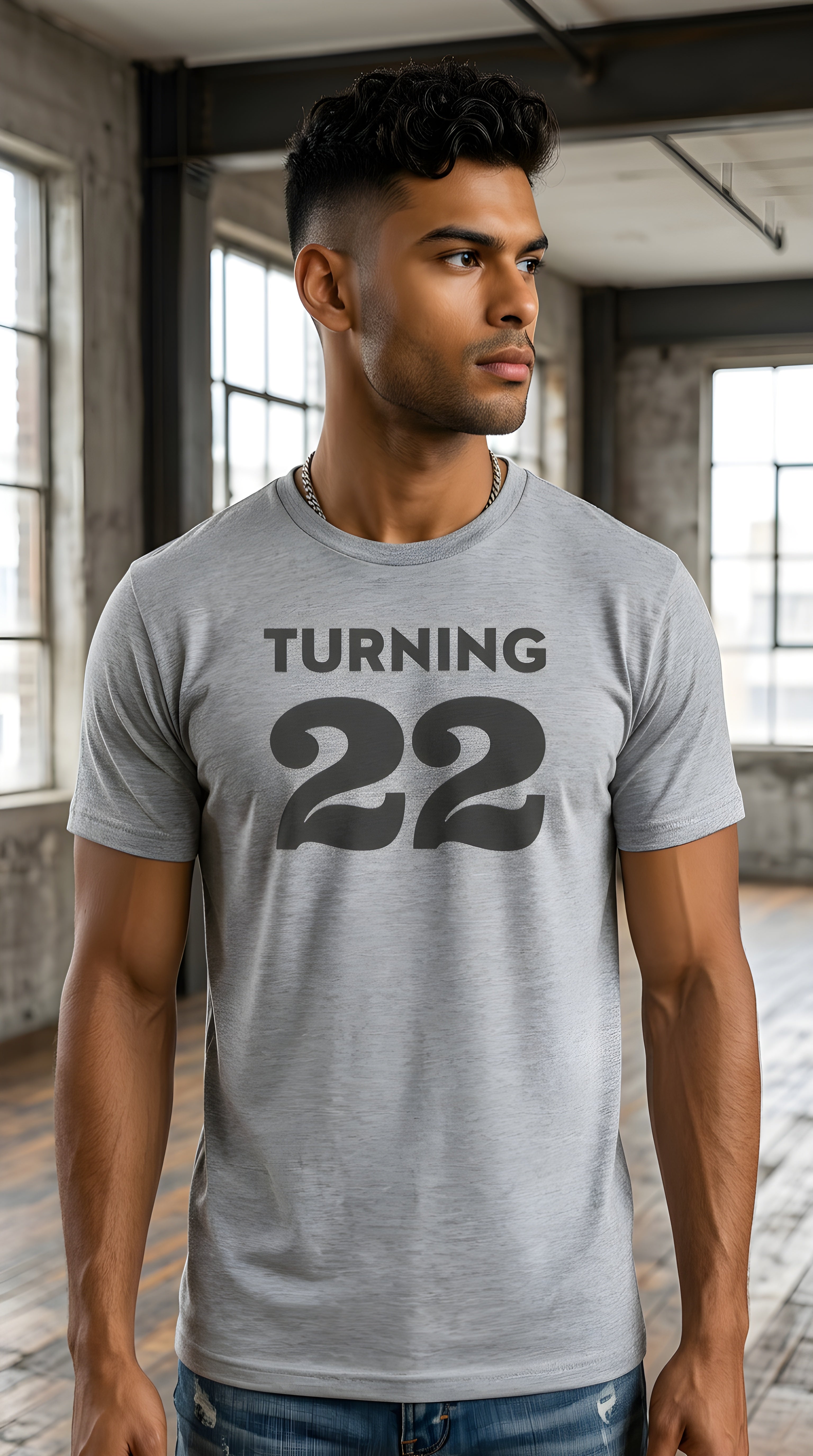 Mens Turning 22 organic mid-light Tee