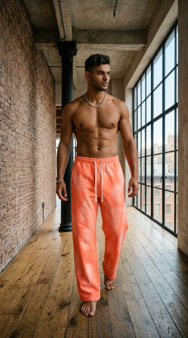 Unisex Sunfade Wide Leg Fleece Sweatpants