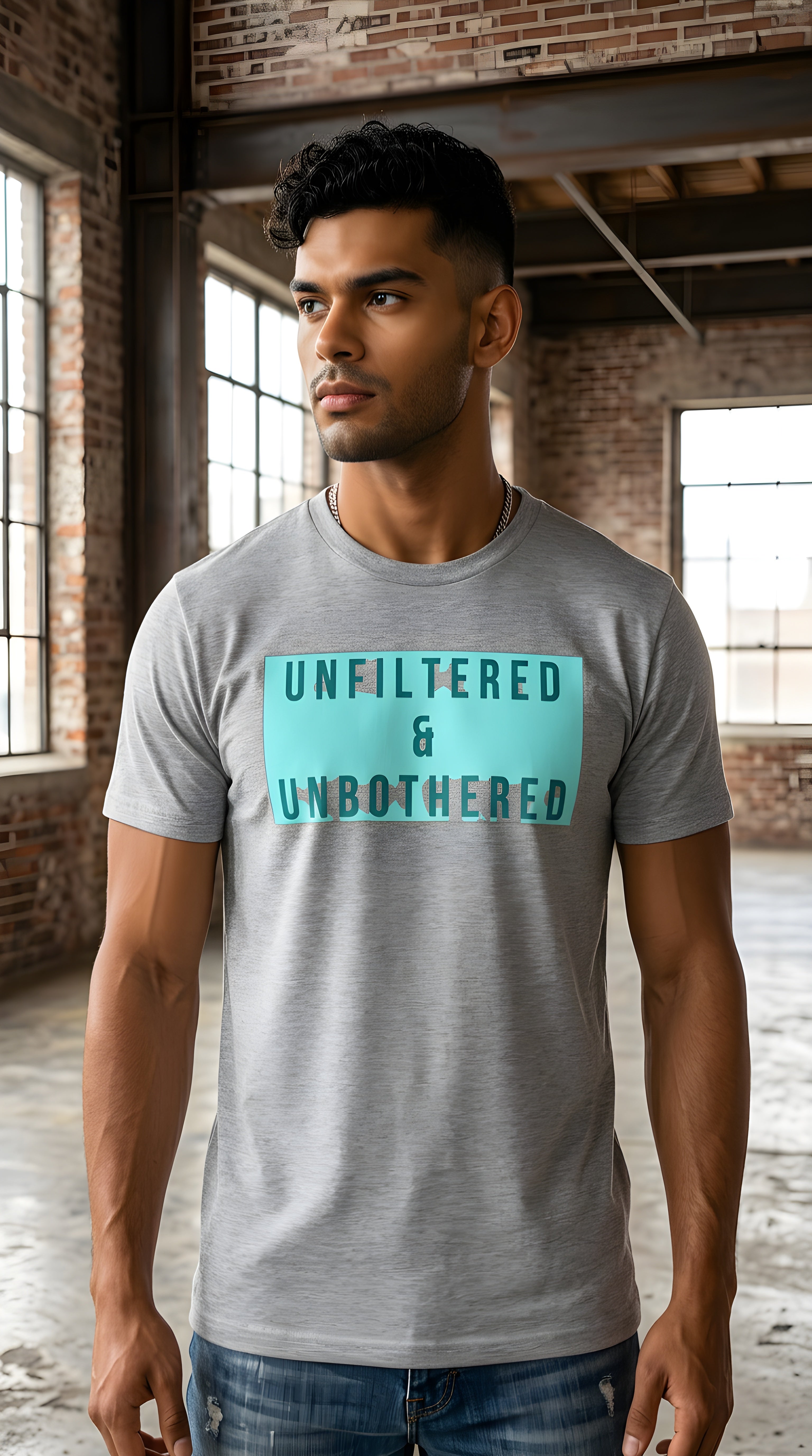 Mens Unfiltered Unbothered organic mid-light Tee